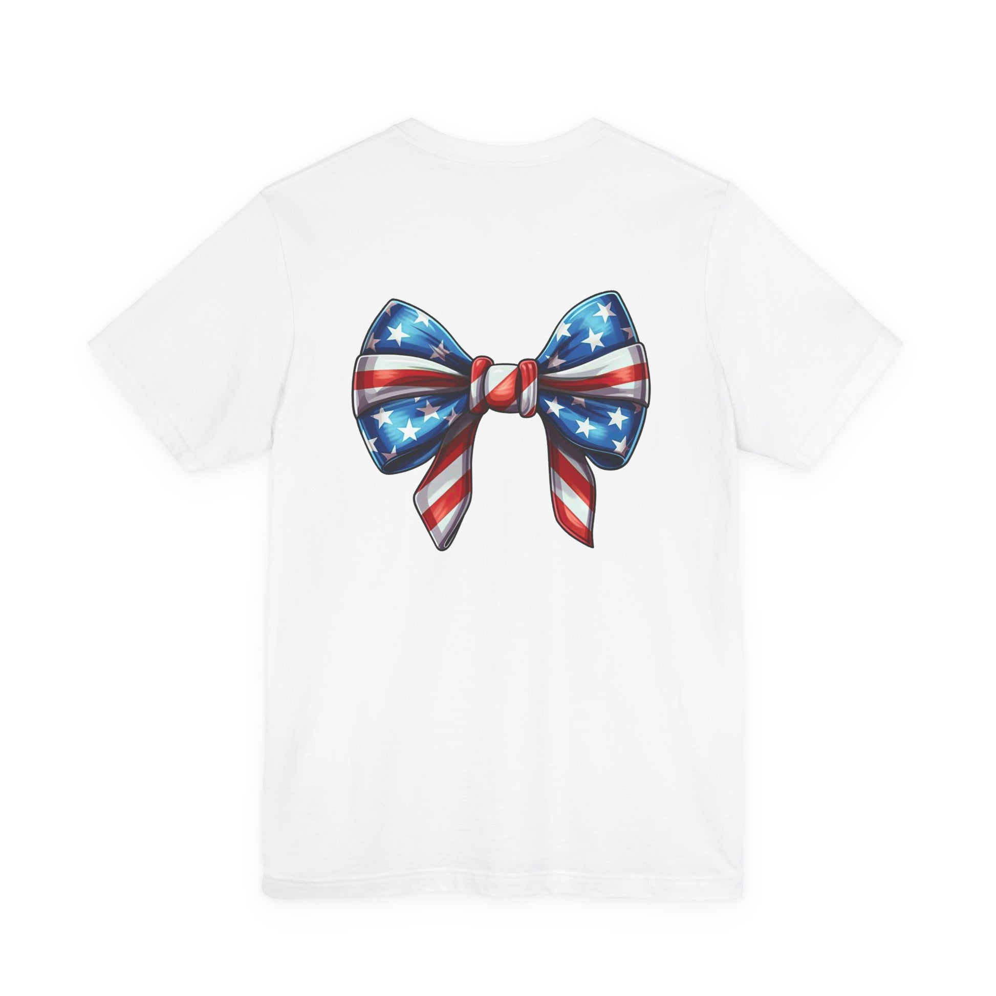 American Flag Bow T-Shirt — Patriotic 4th of July Tee