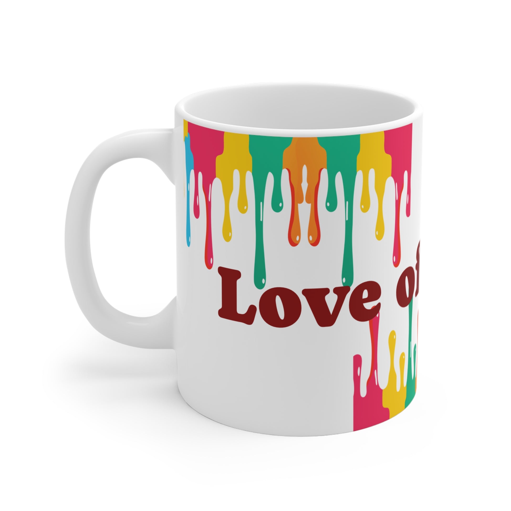 Mug — "Love of My Life" Color Drip Ceramic Coffee Mug