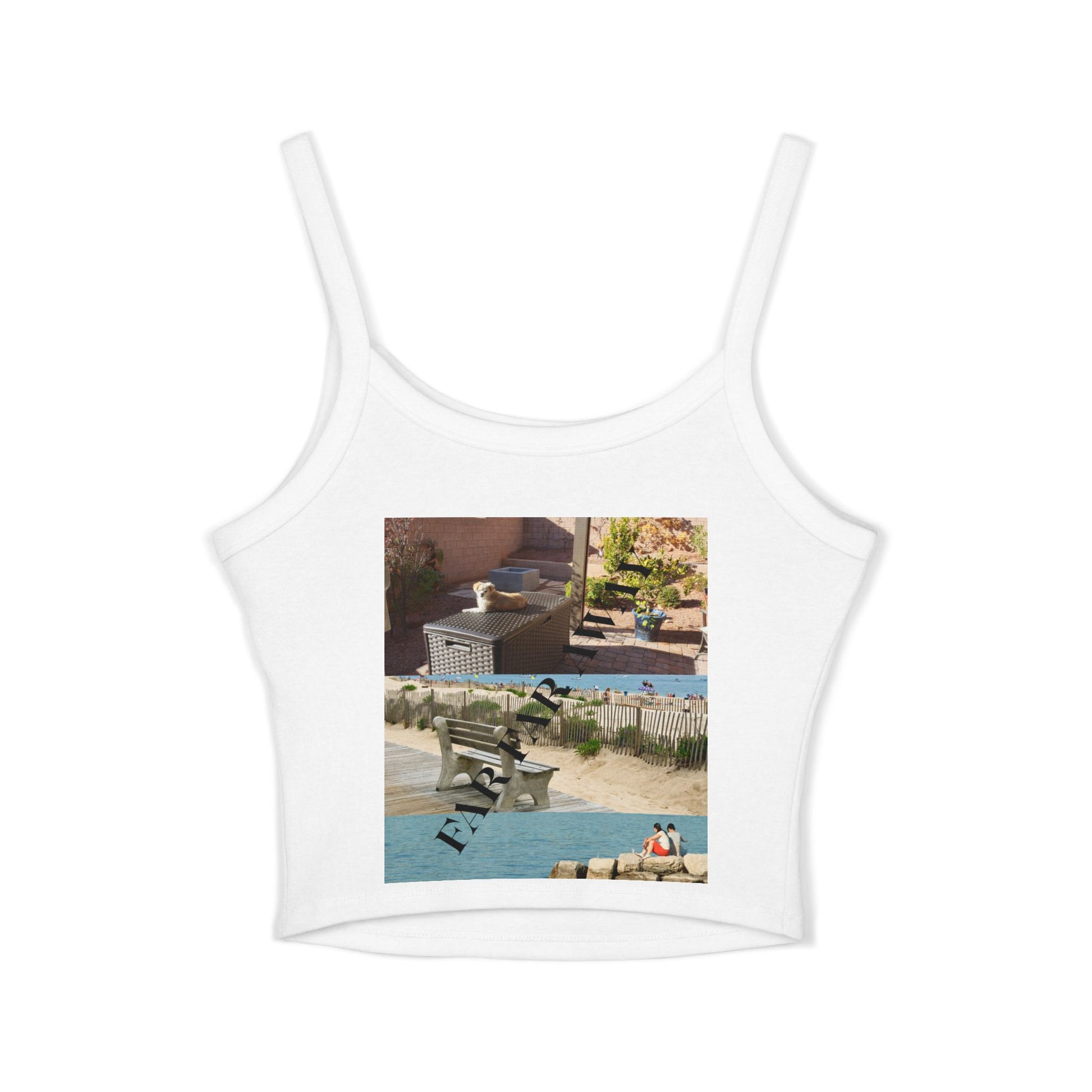 Tank Top — Vintage Poolside Photo Print Crop Tank