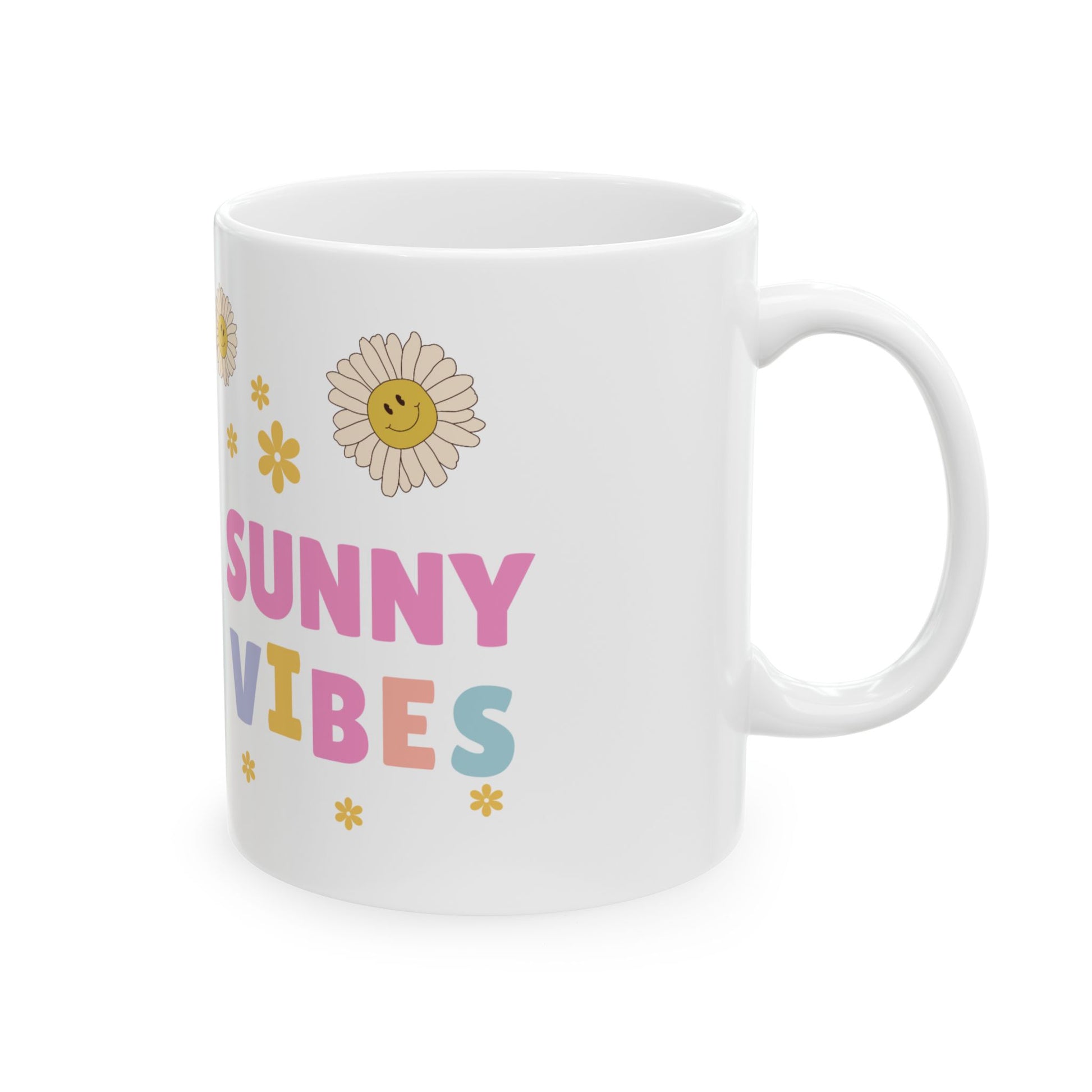 Sunny Vibes Ceramic Mug Cheerful Coffee Cup, Gift for Friends & Family