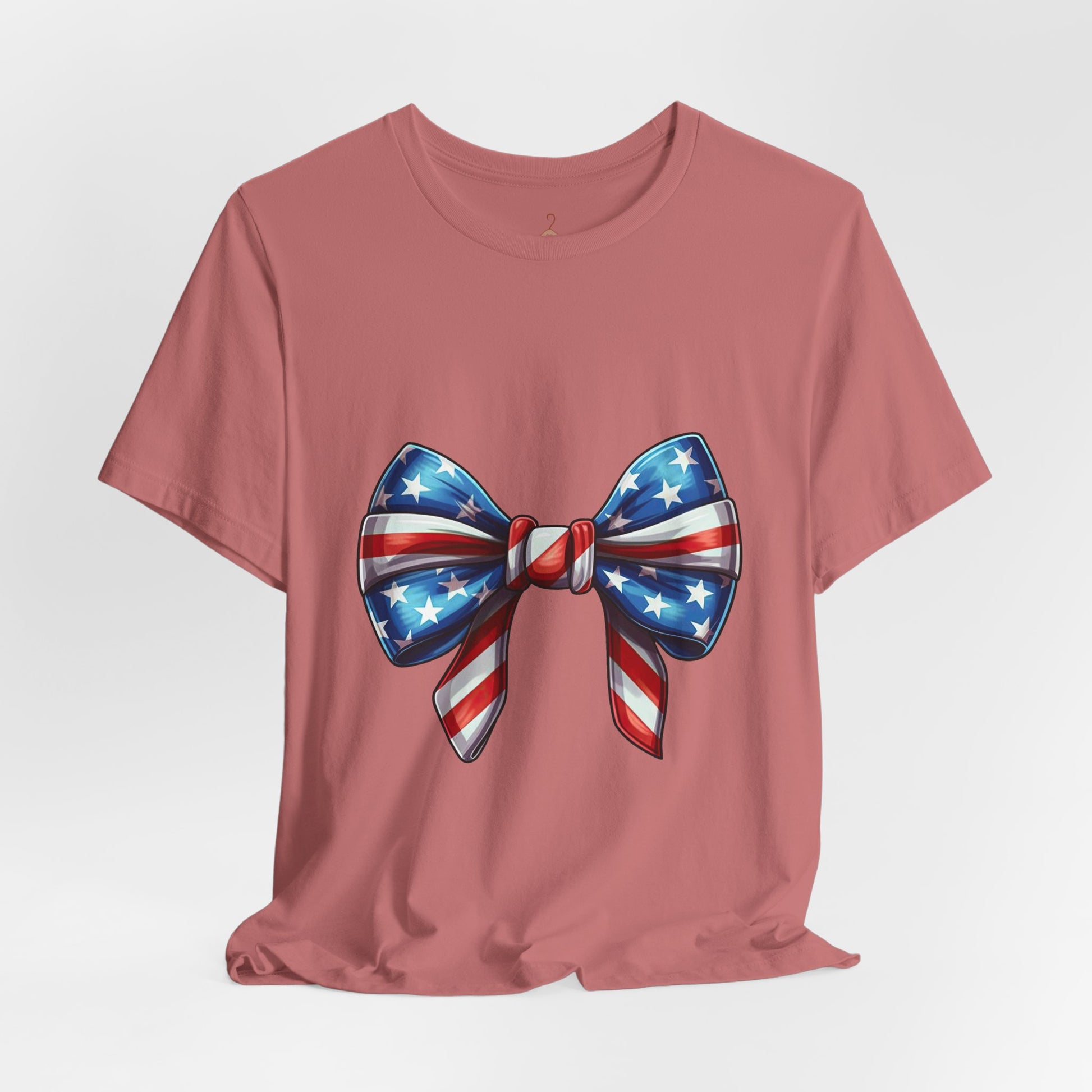 American Flag Bow T-Shirt — Patriotic 4th of July Tee