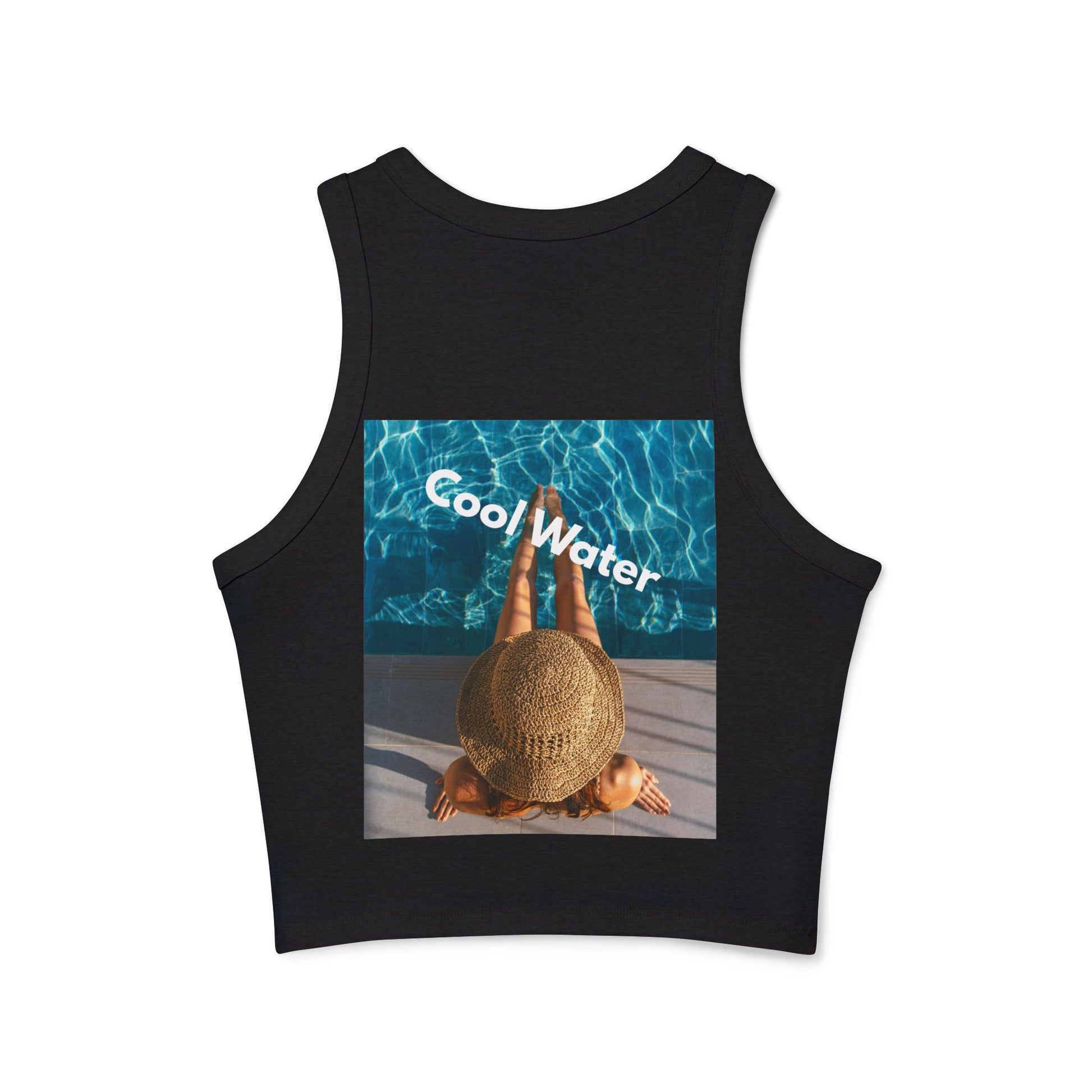 Racer Tank — 'Cool Water' Poolside Sun Hat Photo Tank Top