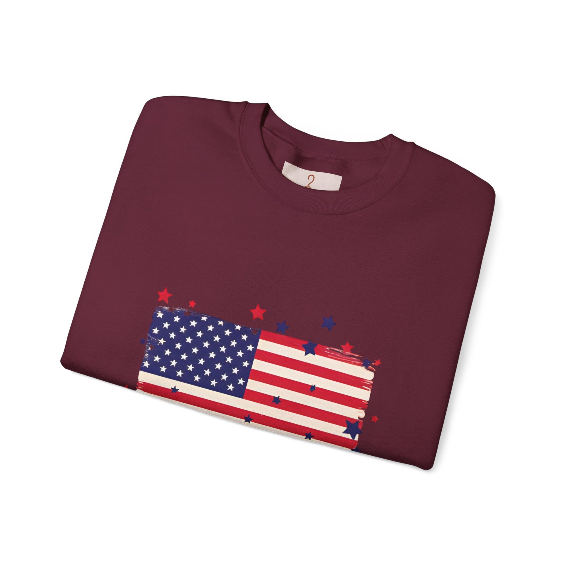 Patriotic American Flag Crewneck Sweatshirt
