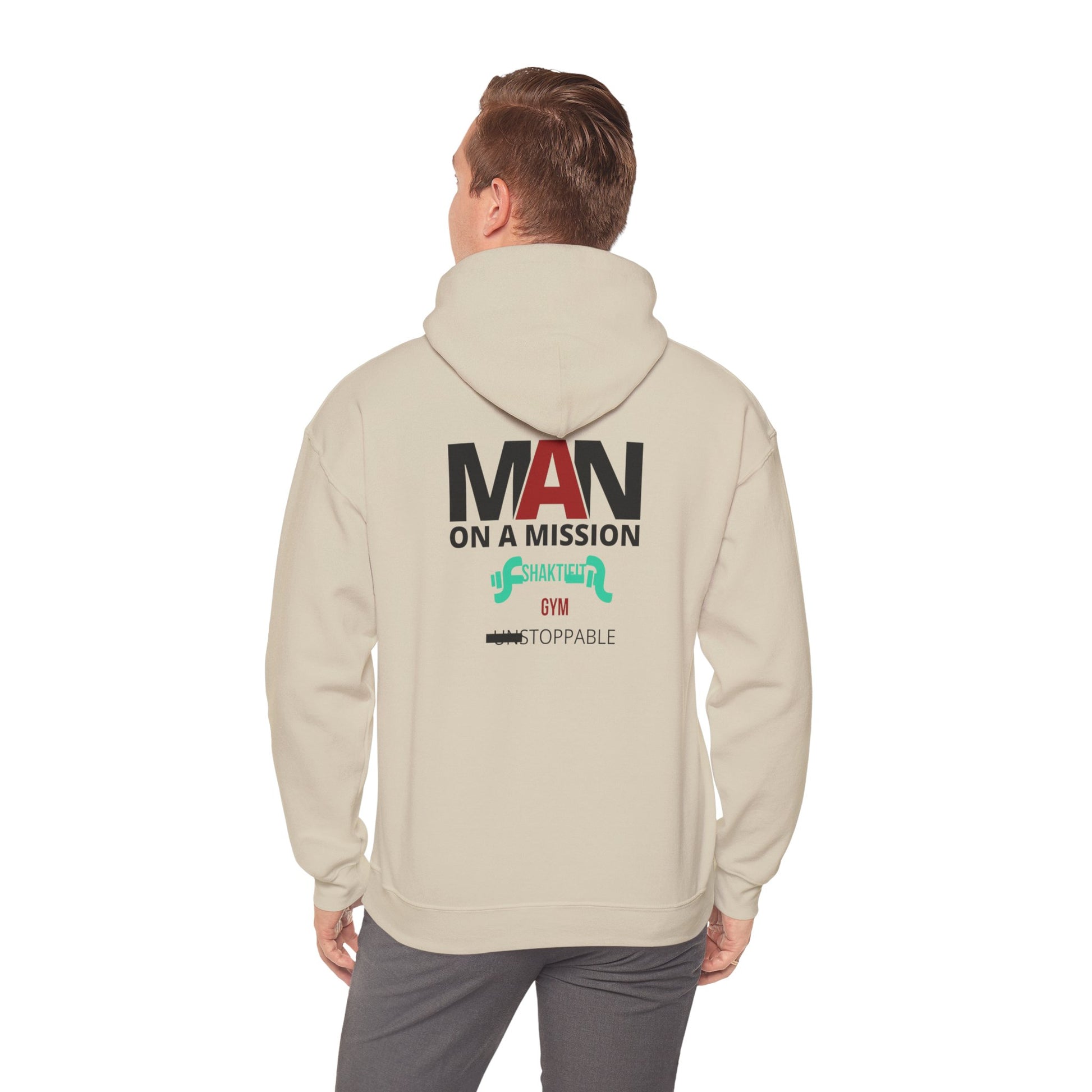 Motivational Hoodie for Men, ‘MAN ON A MISSION’ Sweatshirt
