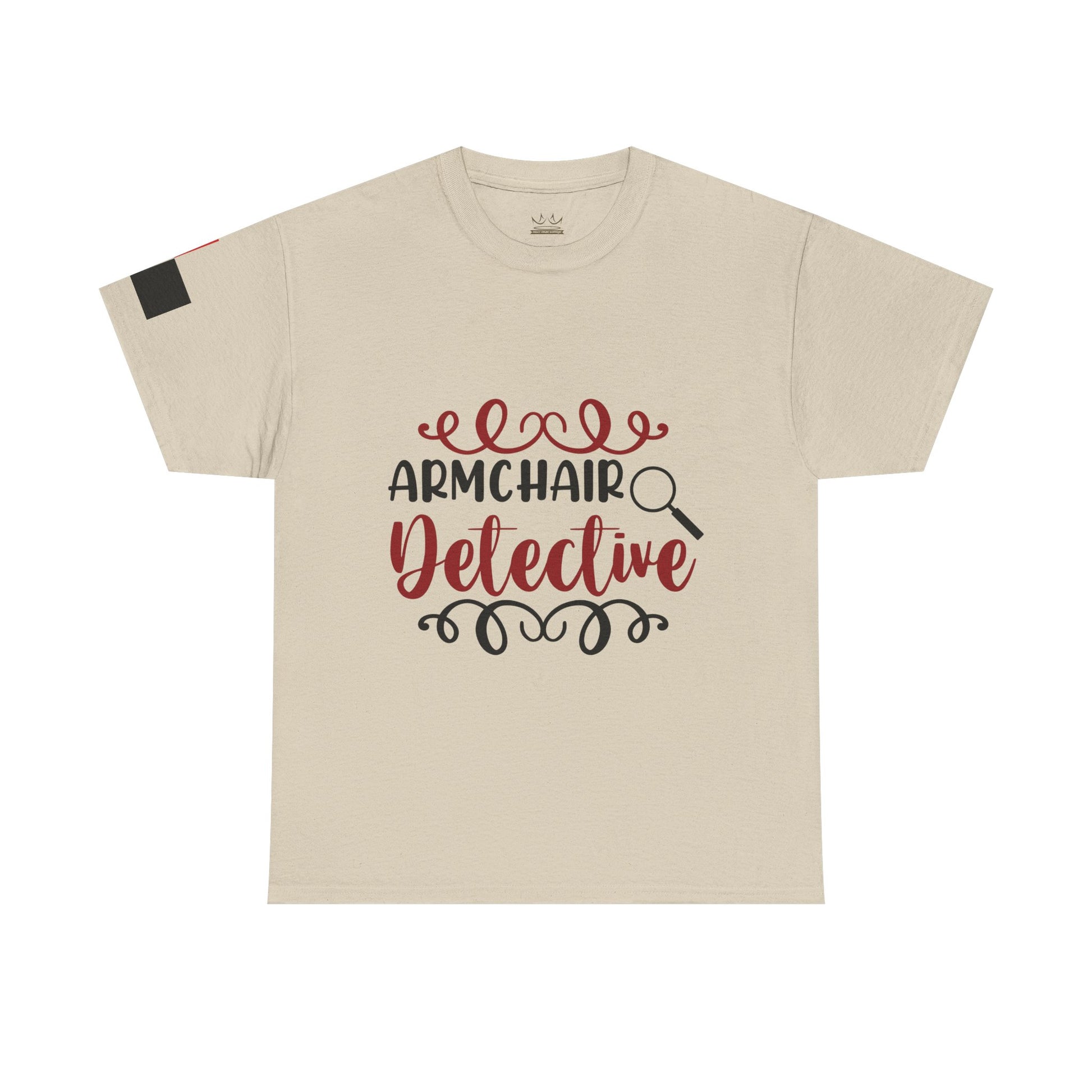 Armchair Detective Unisex Heavy Cotton Tee, Cozy Mystery Reader Gift