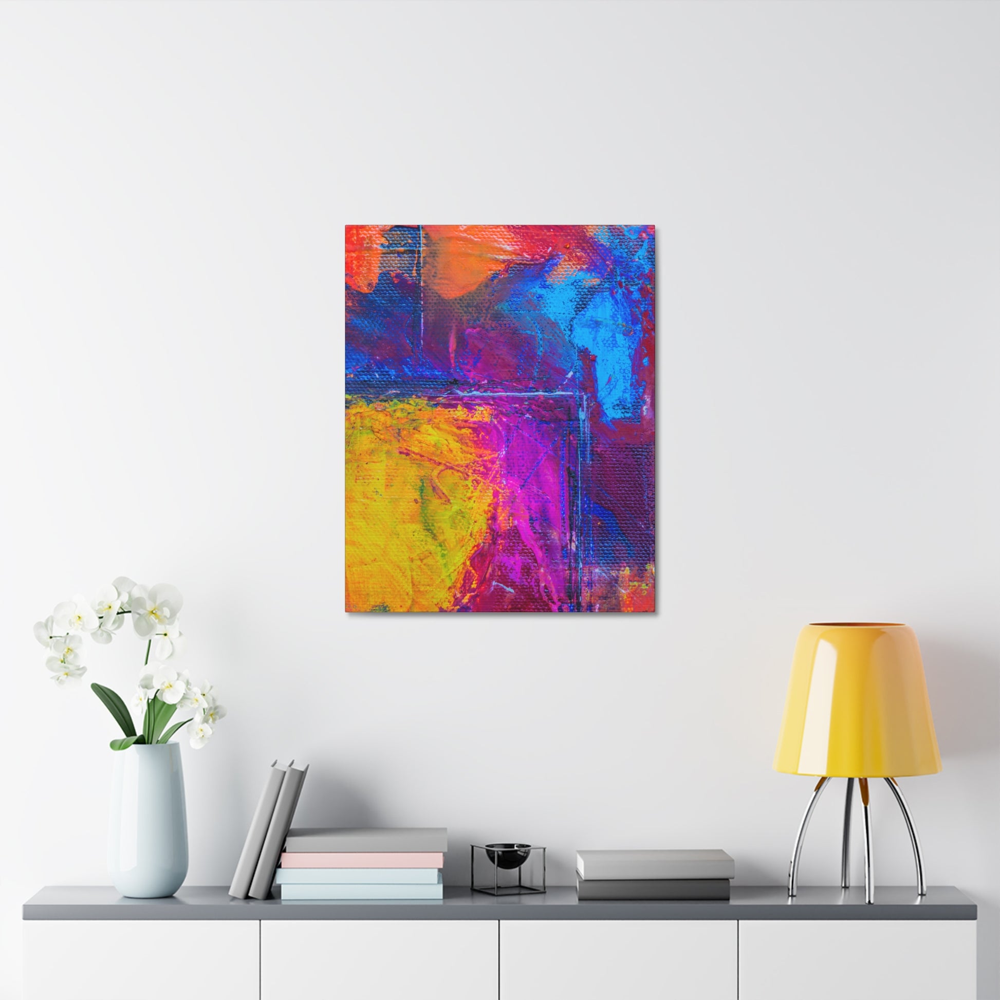 Vibrant Abstract Canvas Art, Colorful Wall Decor