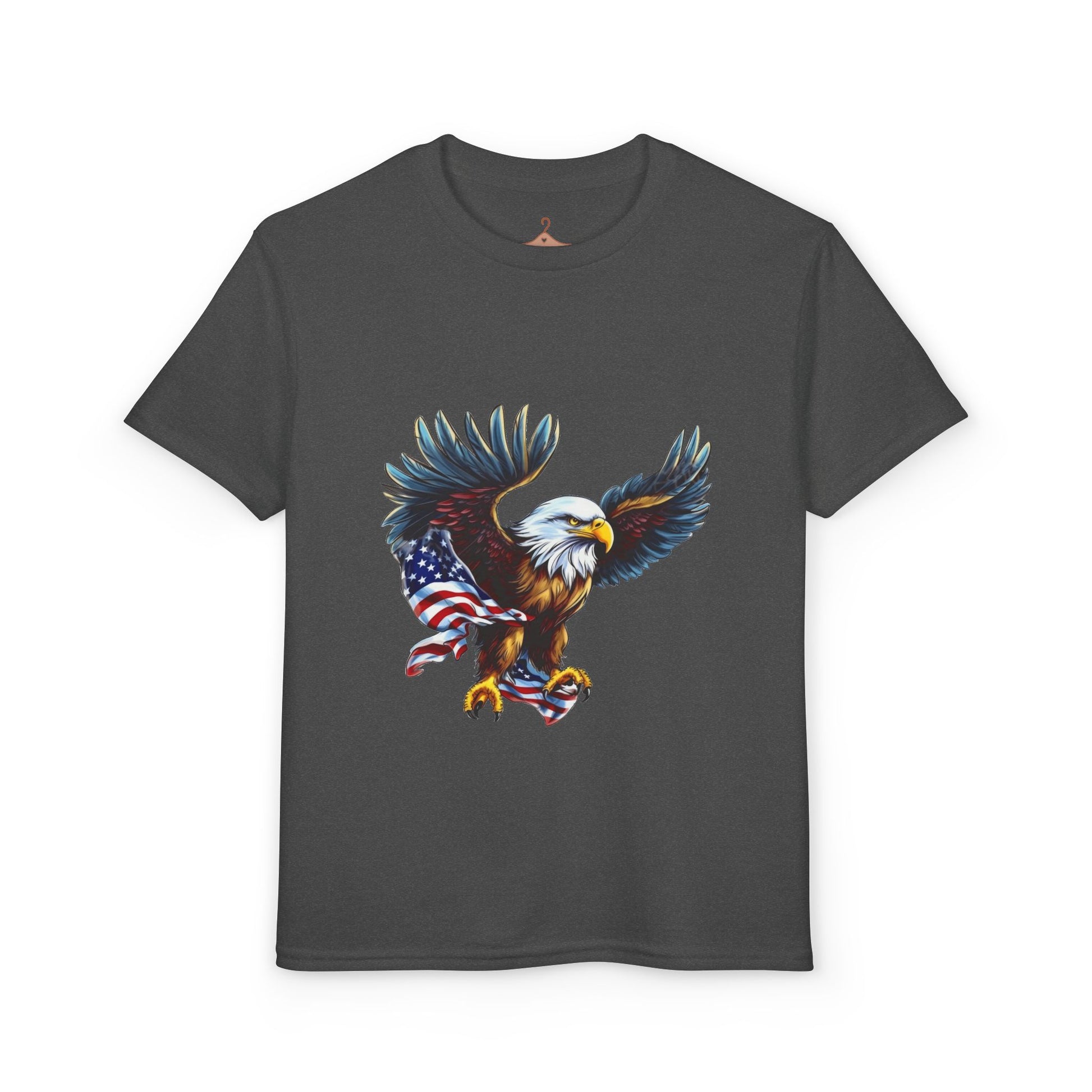 Youth T-Shirt — Patriotic Bald Eagle with American Flag Graphic