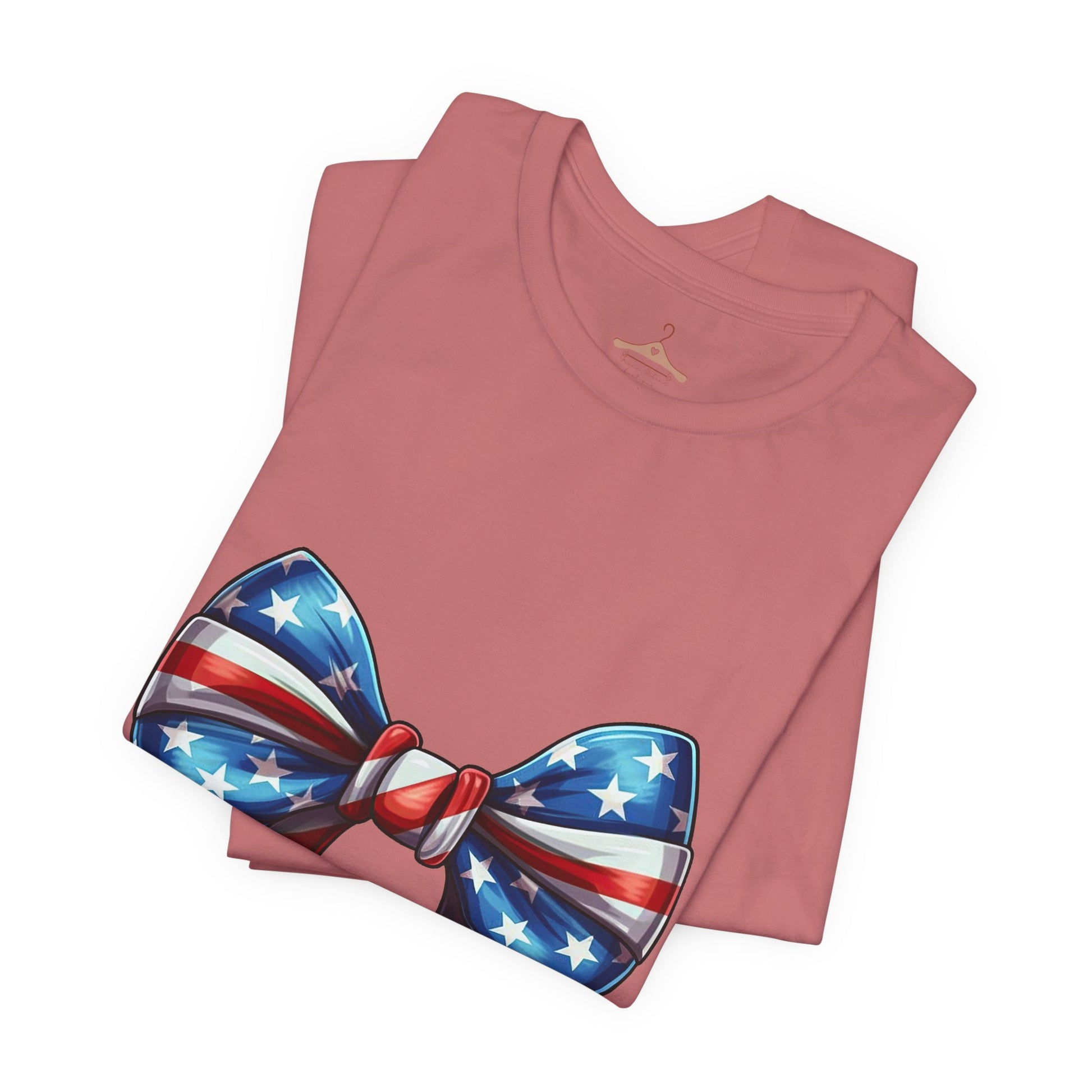 American Flag Bow T-Shirt — Patriotic 4th of July Tee