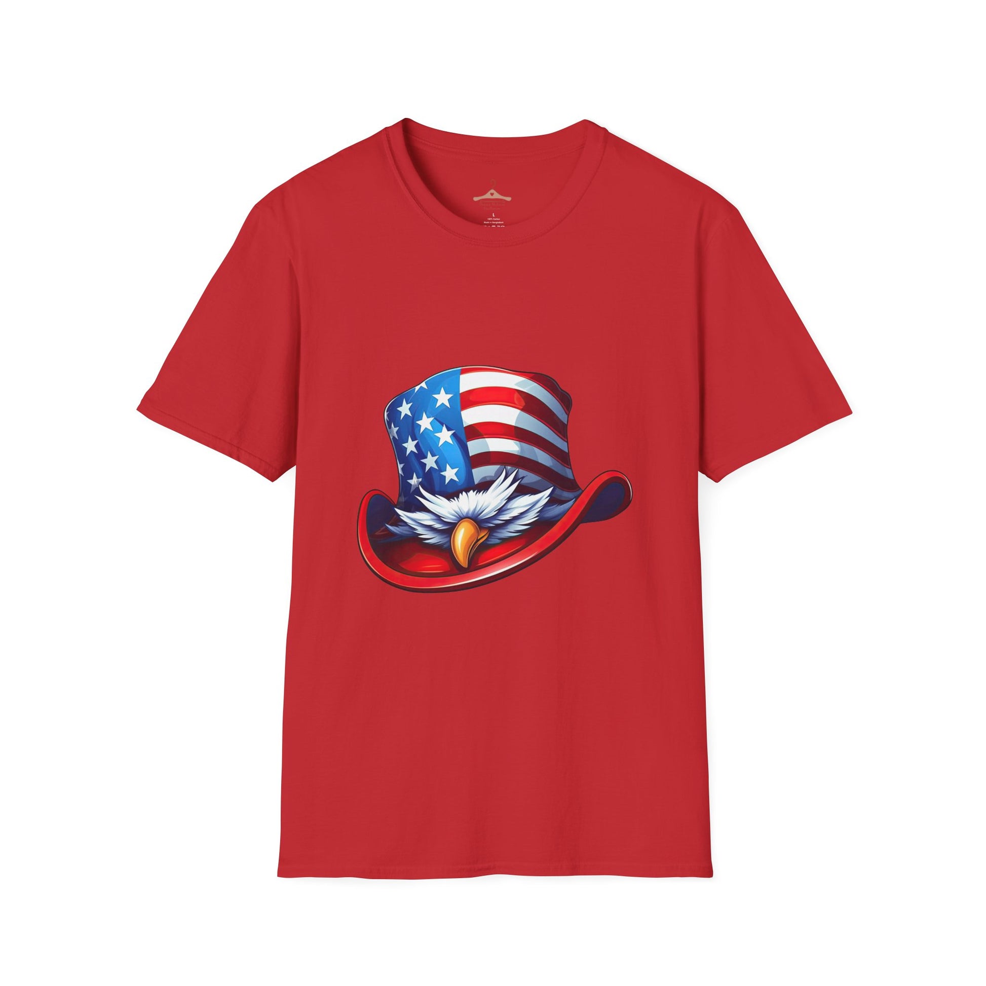 T-Shirt — Patriotic Eagle Hat Graphic (American Flag Cowboy Hat)
