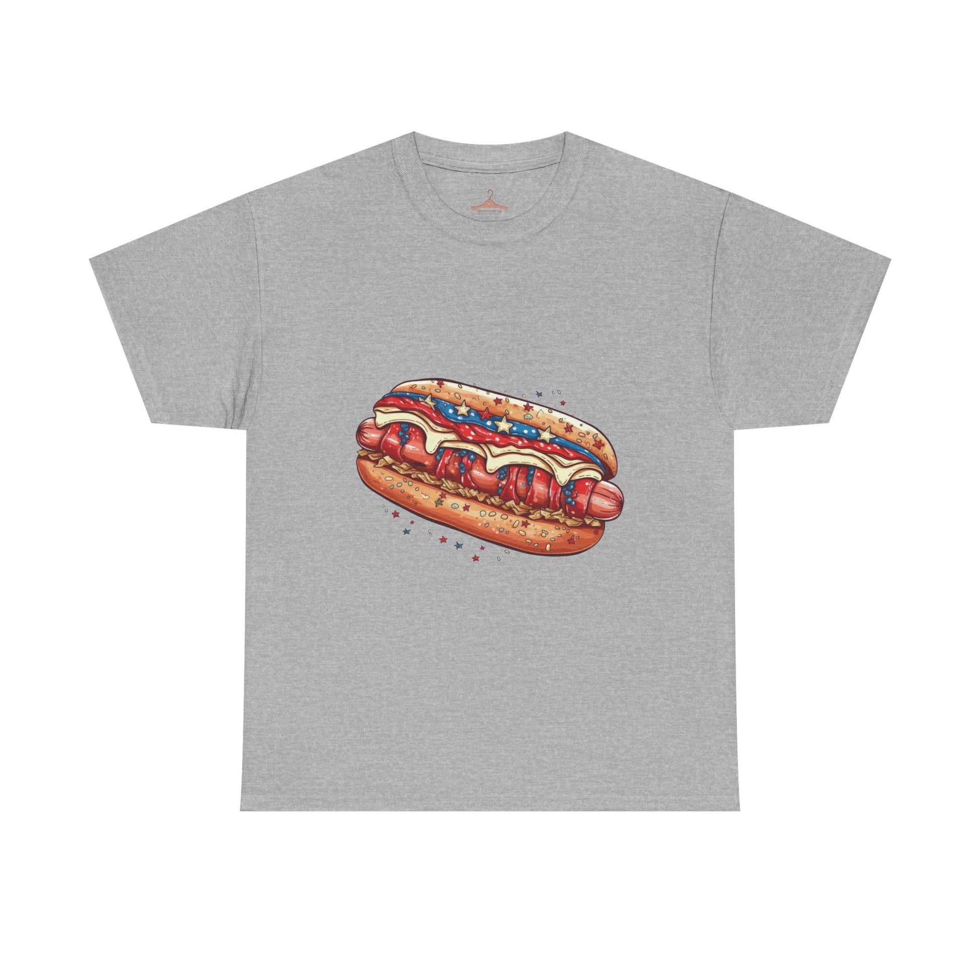 Hot Dog Illustration T-Shirt — Retro Ketchup & Mustard Food Tee