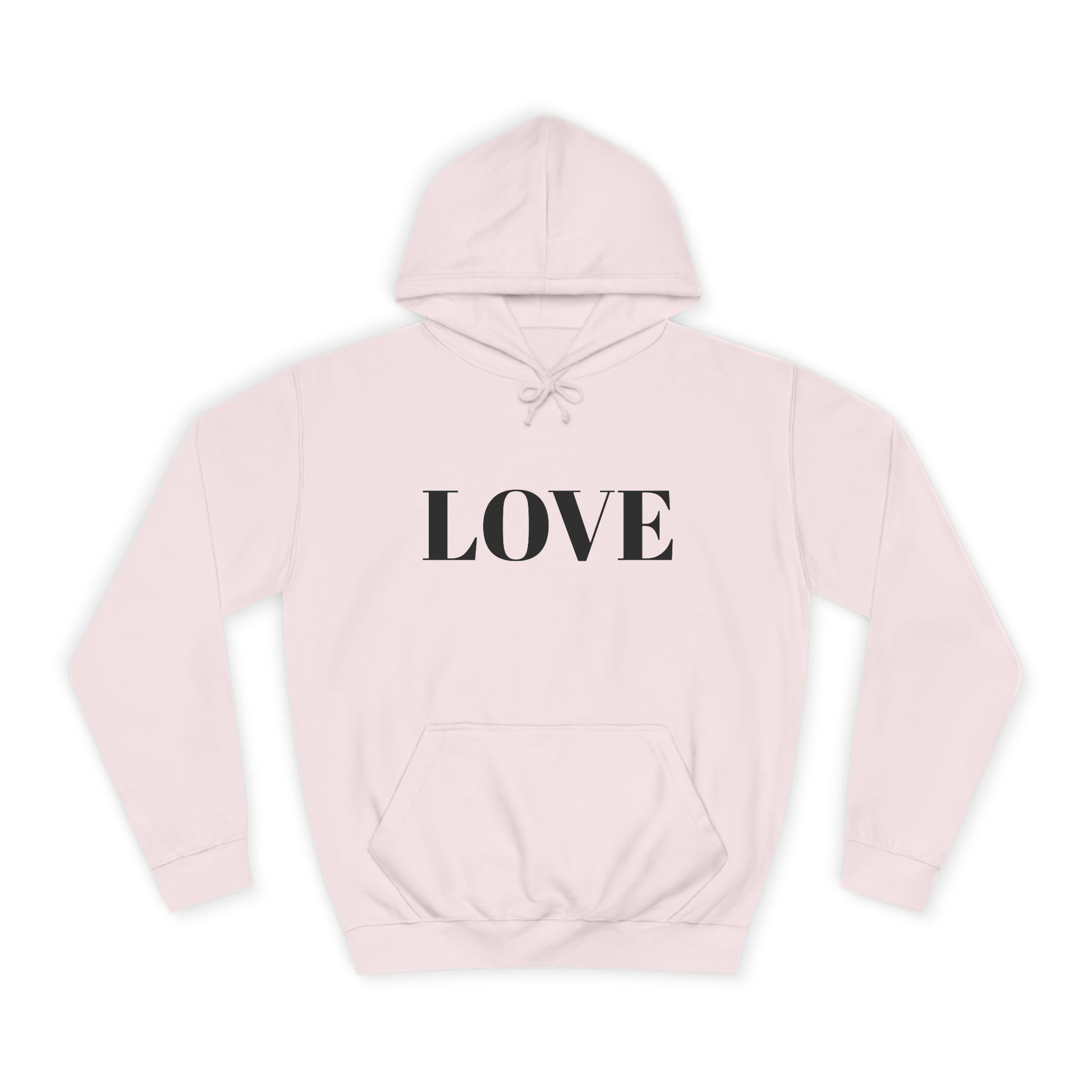 Unisex College Hoodie with Love Design, Casual Gift for Campus Life