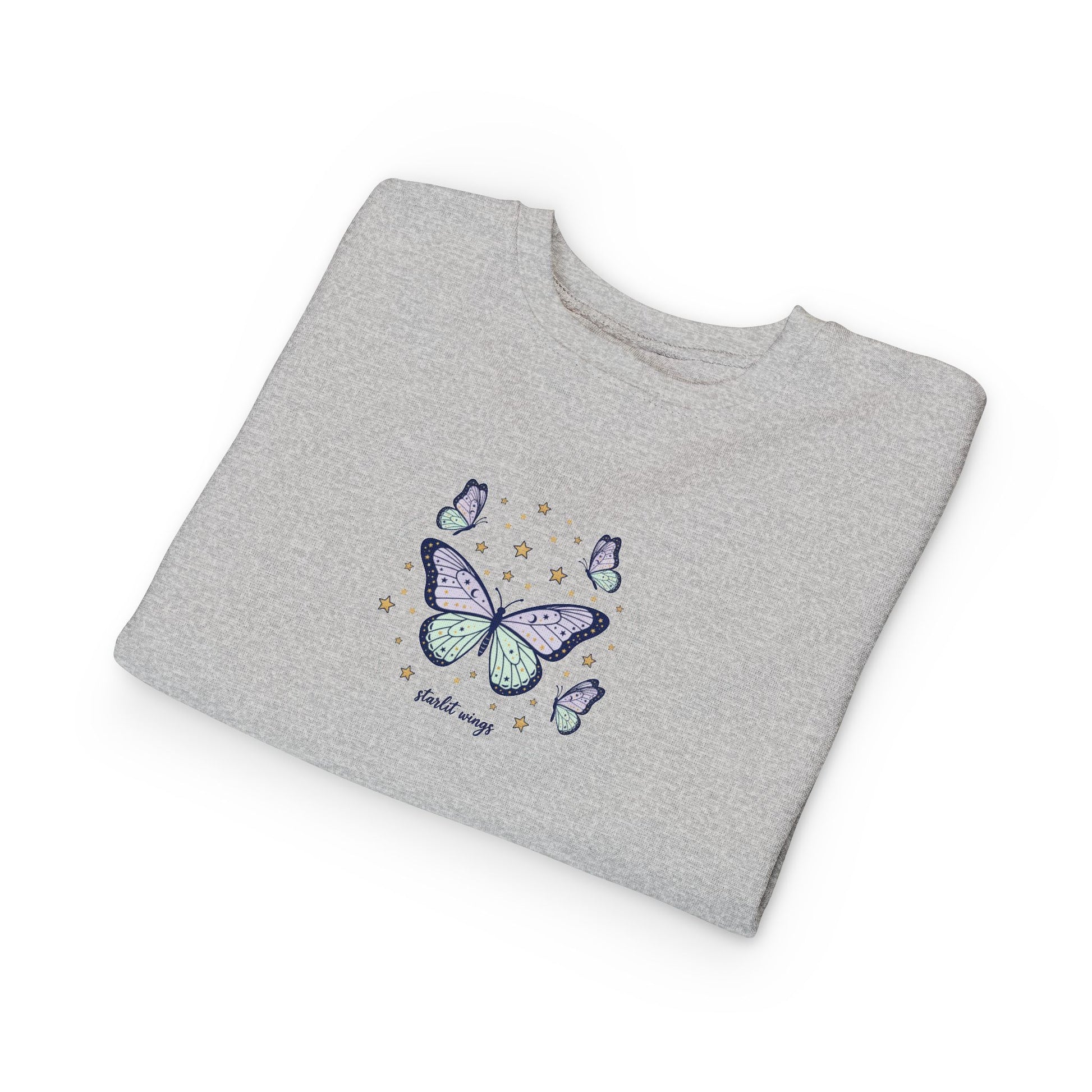 Butterfly Wings Toddler Sweatshirt — Purple Green Cute Kids Pullover