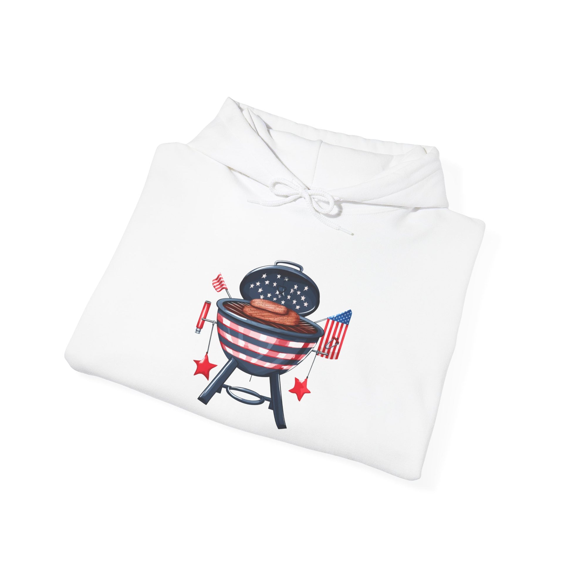 American Flag Grill Hoodie – Patriotic BBQ Sweatshirt for 4th of July