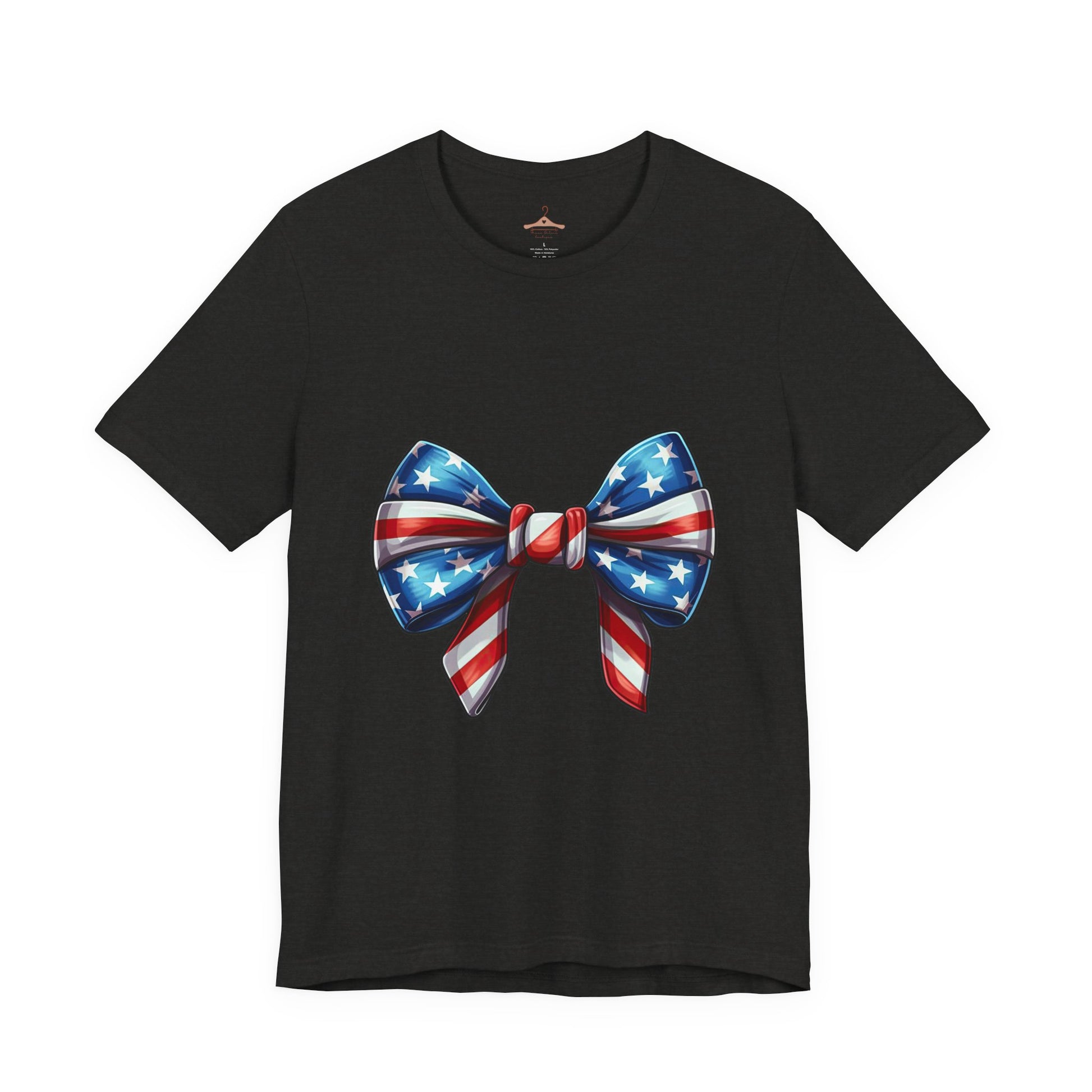 American Flag Bow T-Shirt — Patriotic 4th of July Tee