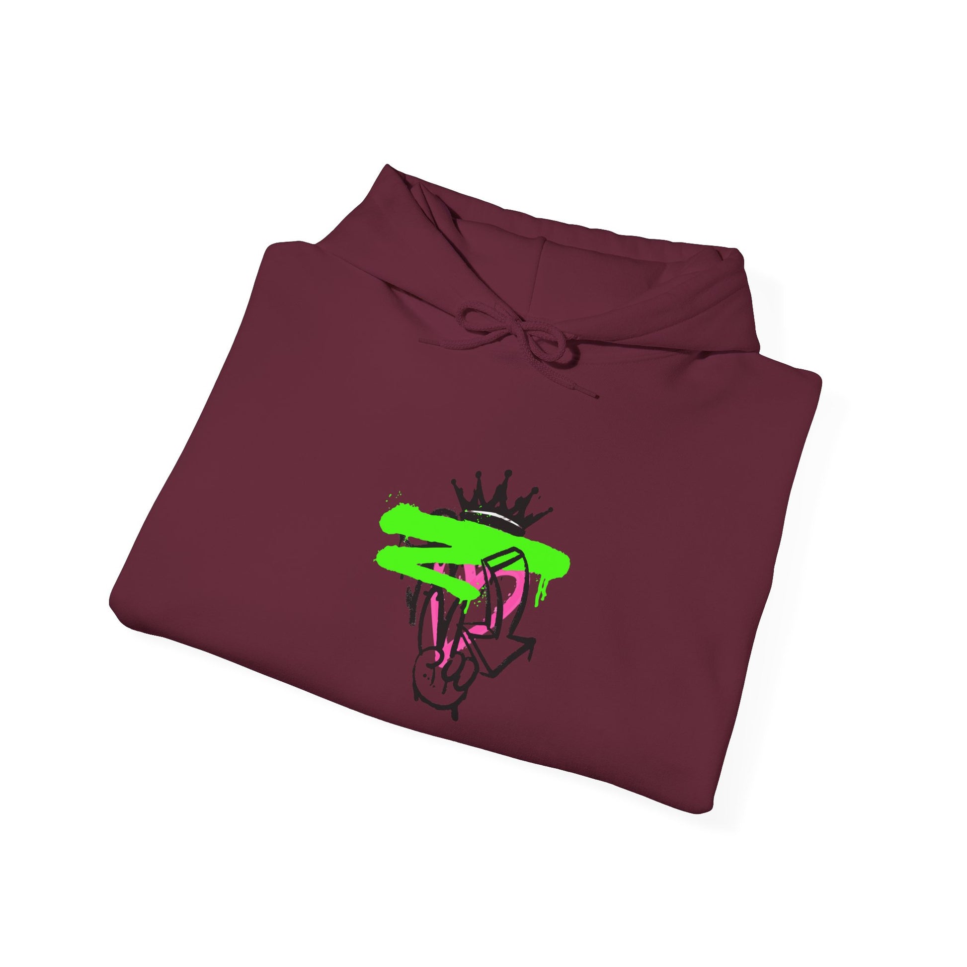 Crowned Snake Hoodie — Neon Green Graffiti Snake Pullover