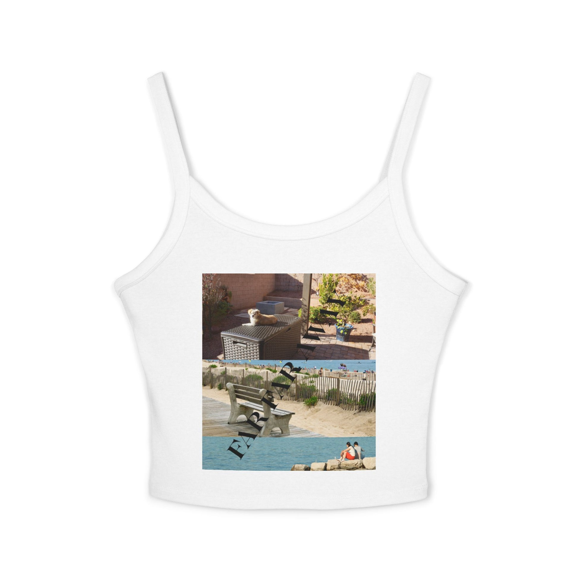 Tank Top — Vintage Poolside Photo Print Crop Tank