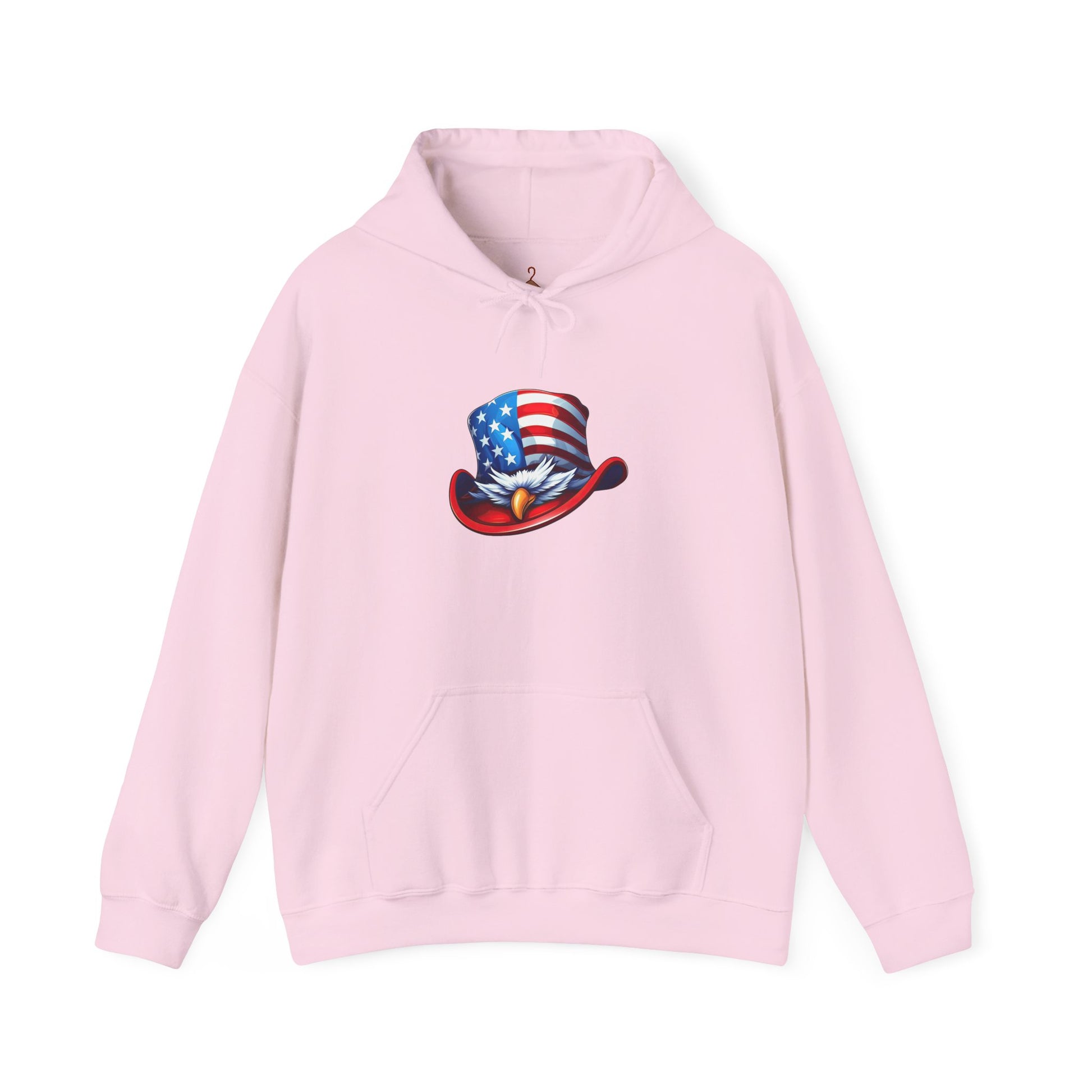 Patriotic Eagle Top Hat Hoodie — American Flag Bald Eagle Graphic Hoodie