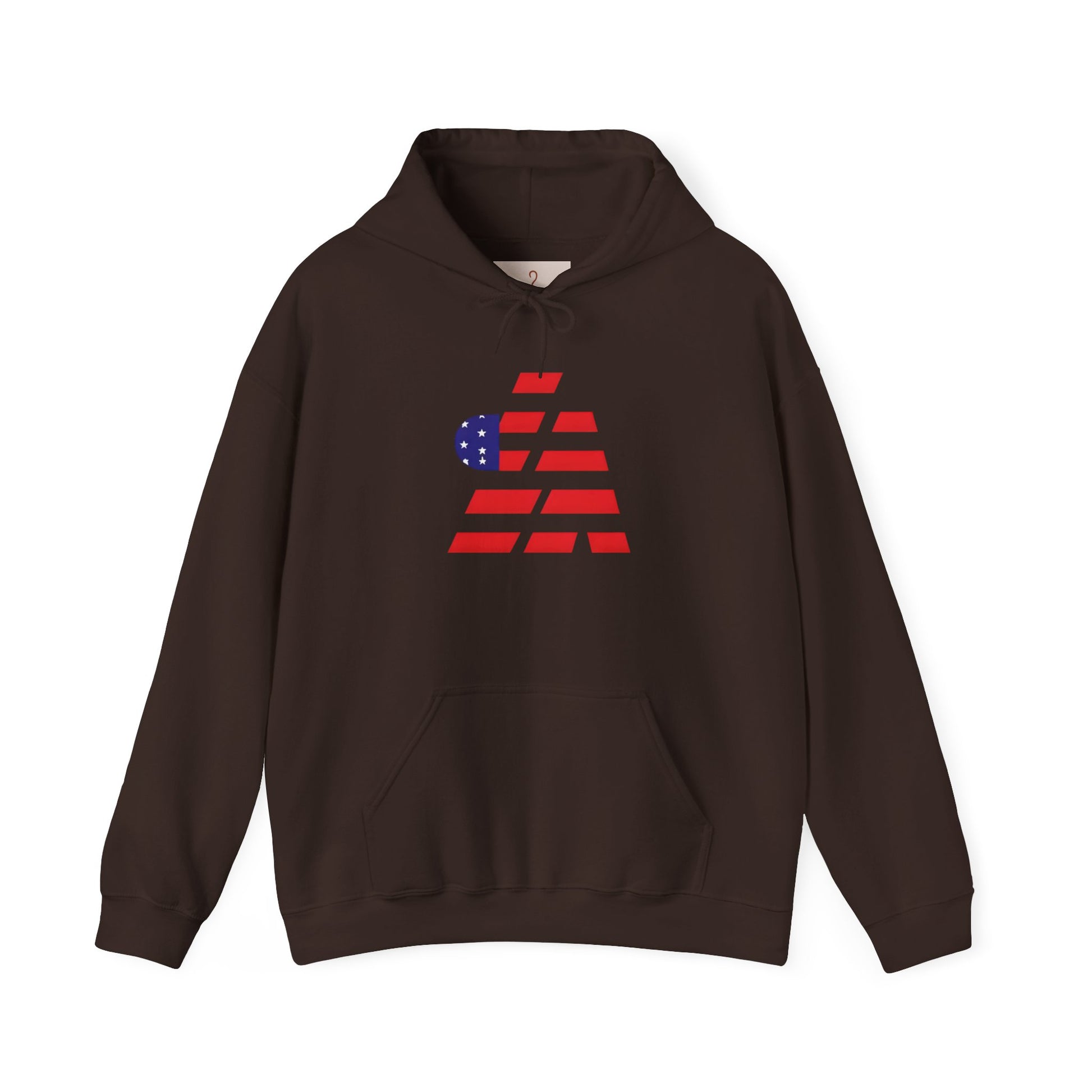 Patriotic Graphic Hoodie - Unisex Heavy Blend Sweatshirt with Flag Design