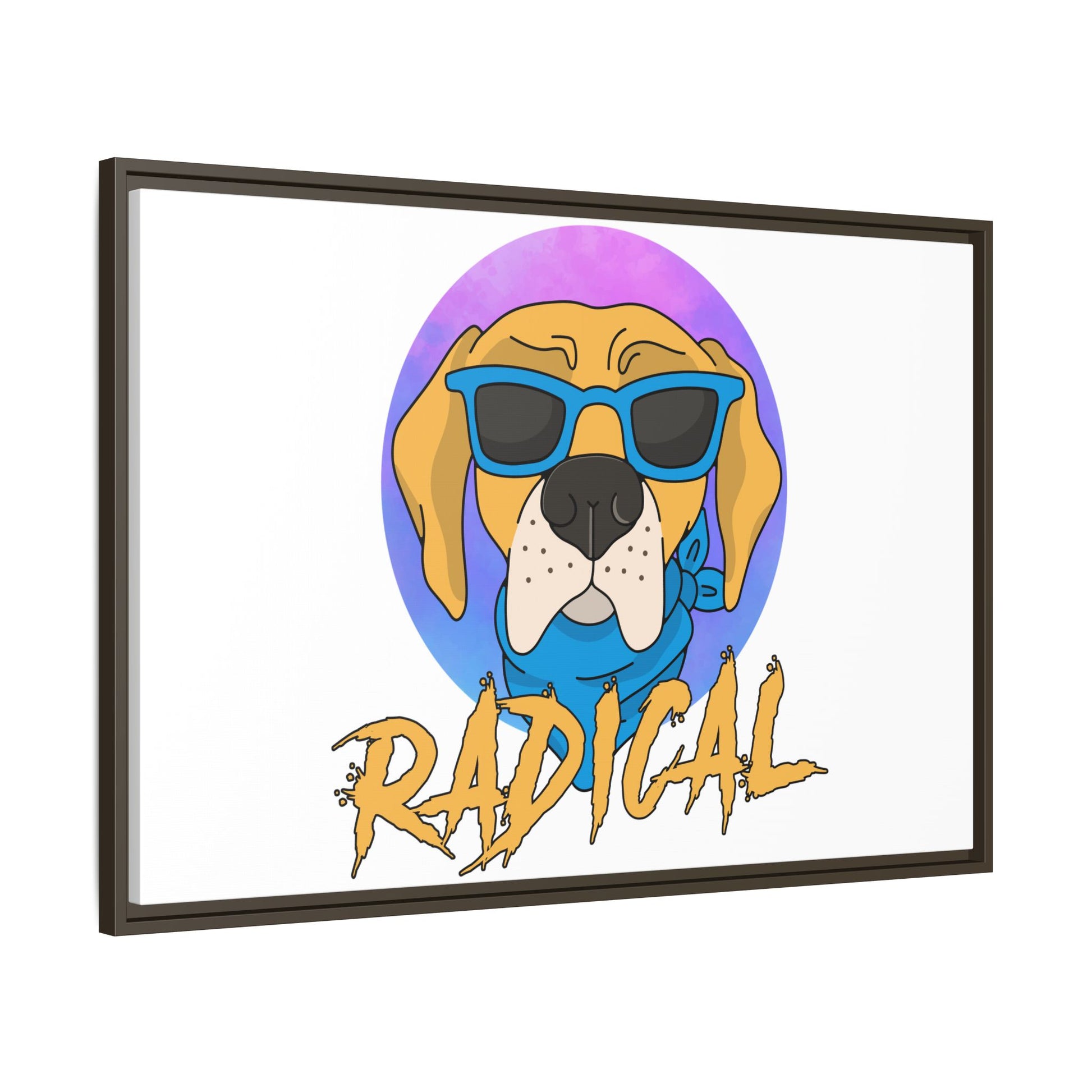Radical Dog Art Print, Framed Canvas