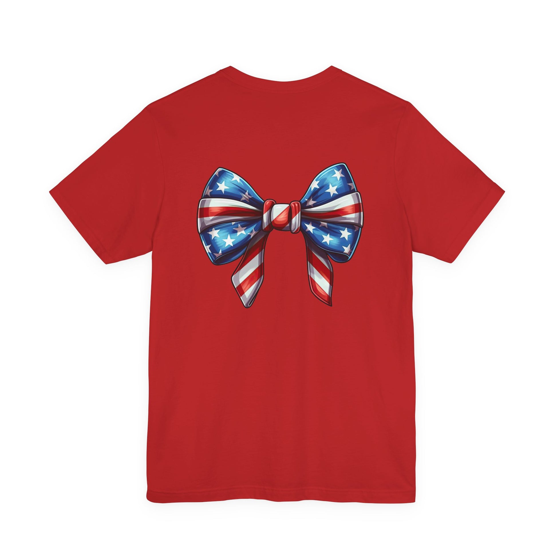 American Flag Bow T-Shirt — Patriotic 4th of July Tee