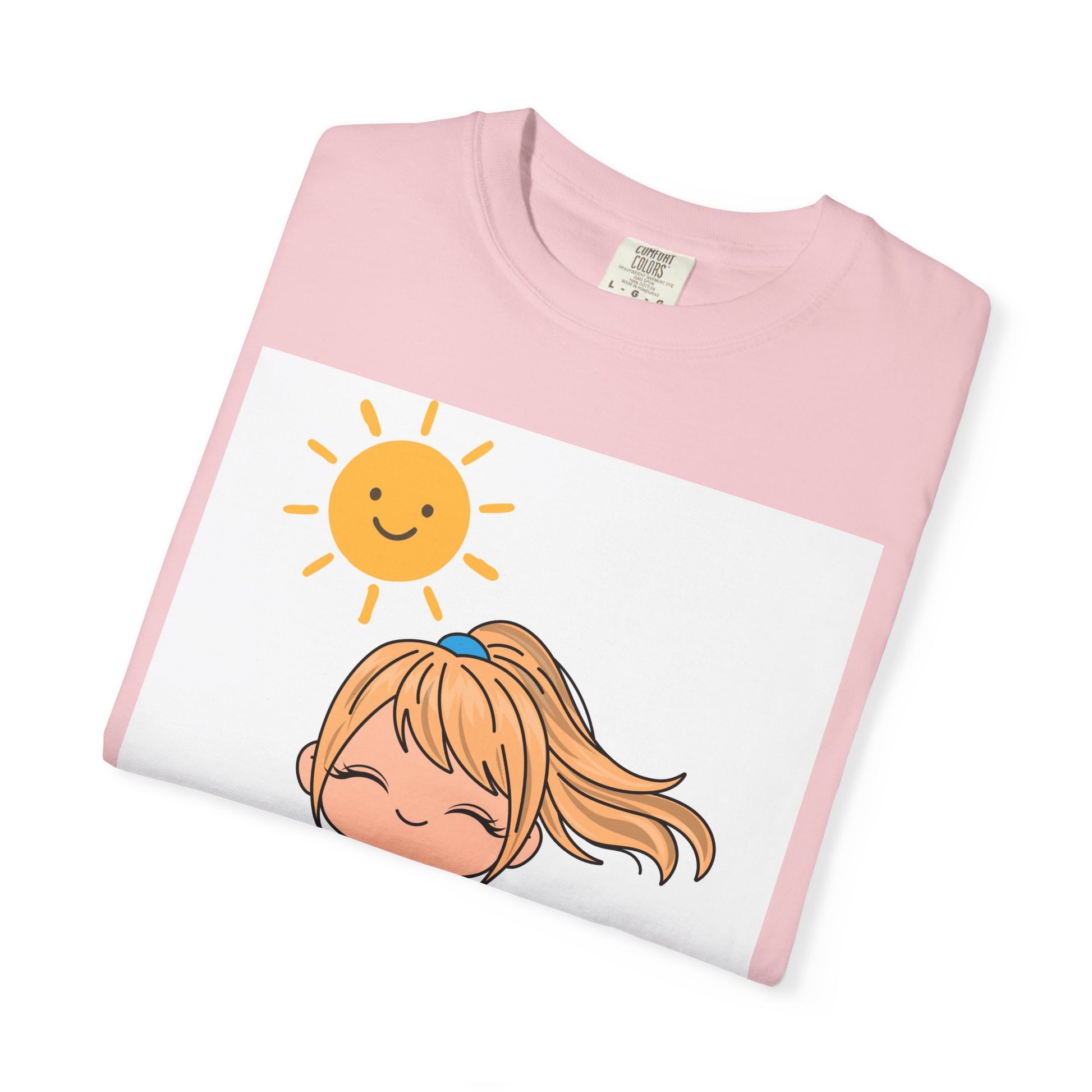 Cute Girl in Swimsuit T-Shirt — Sunny Beach Cartoon Tee