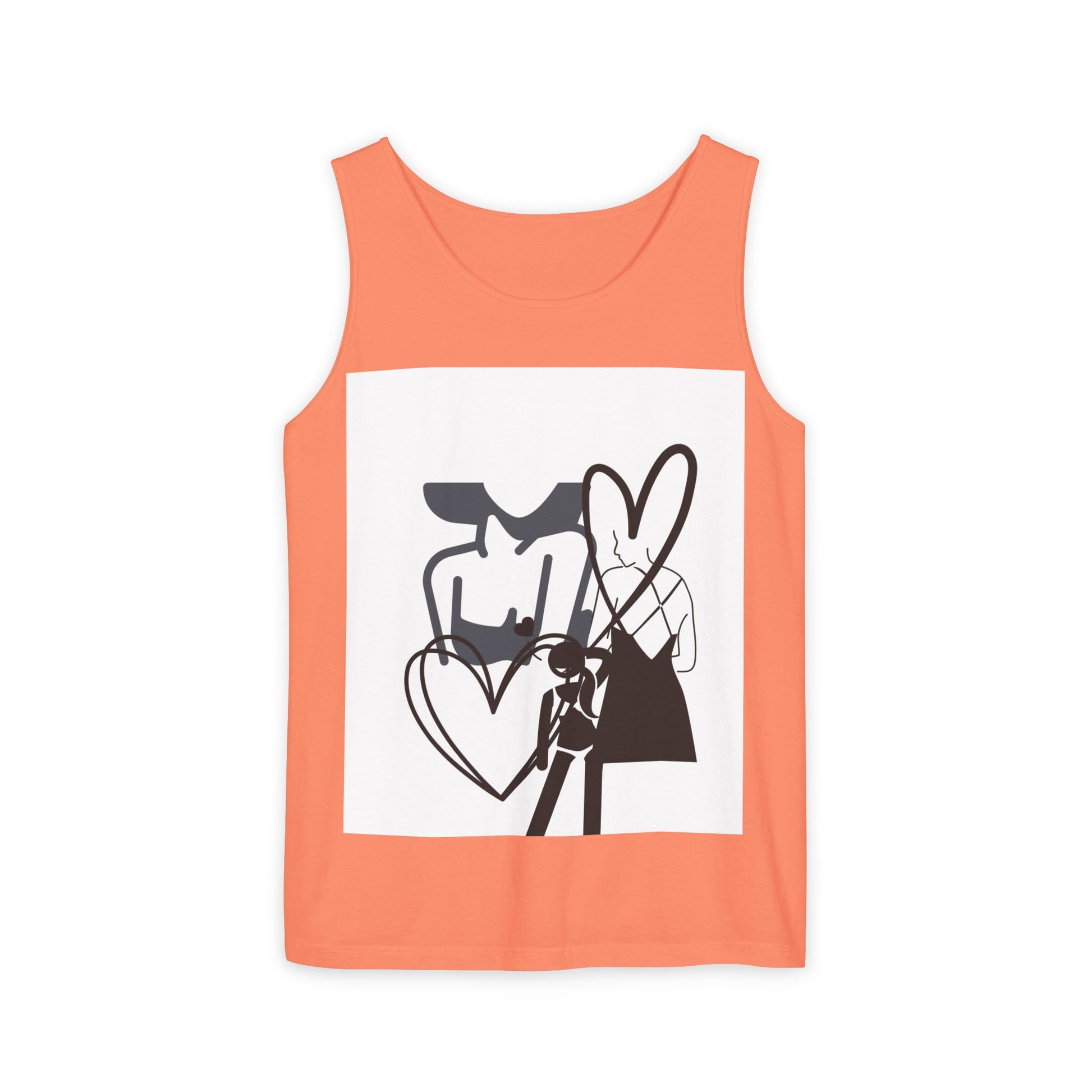 Abstract Love Graphic Tank Top — Minimalist Couple Heart Artwork