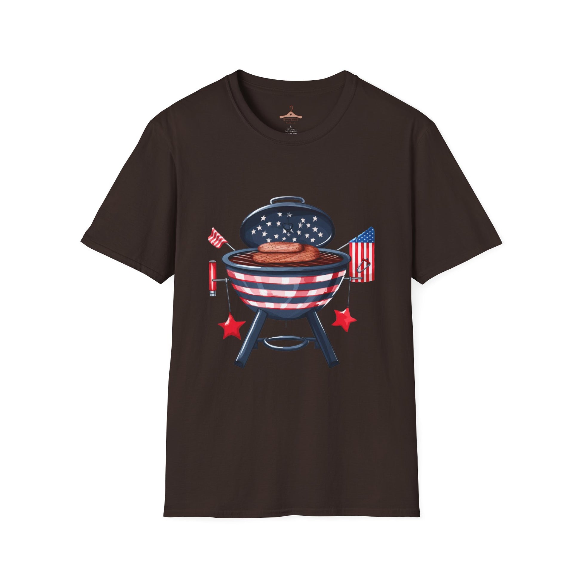 Patriotic Grill T-Shirt — American BBQ Fourth of July Cookout Tee