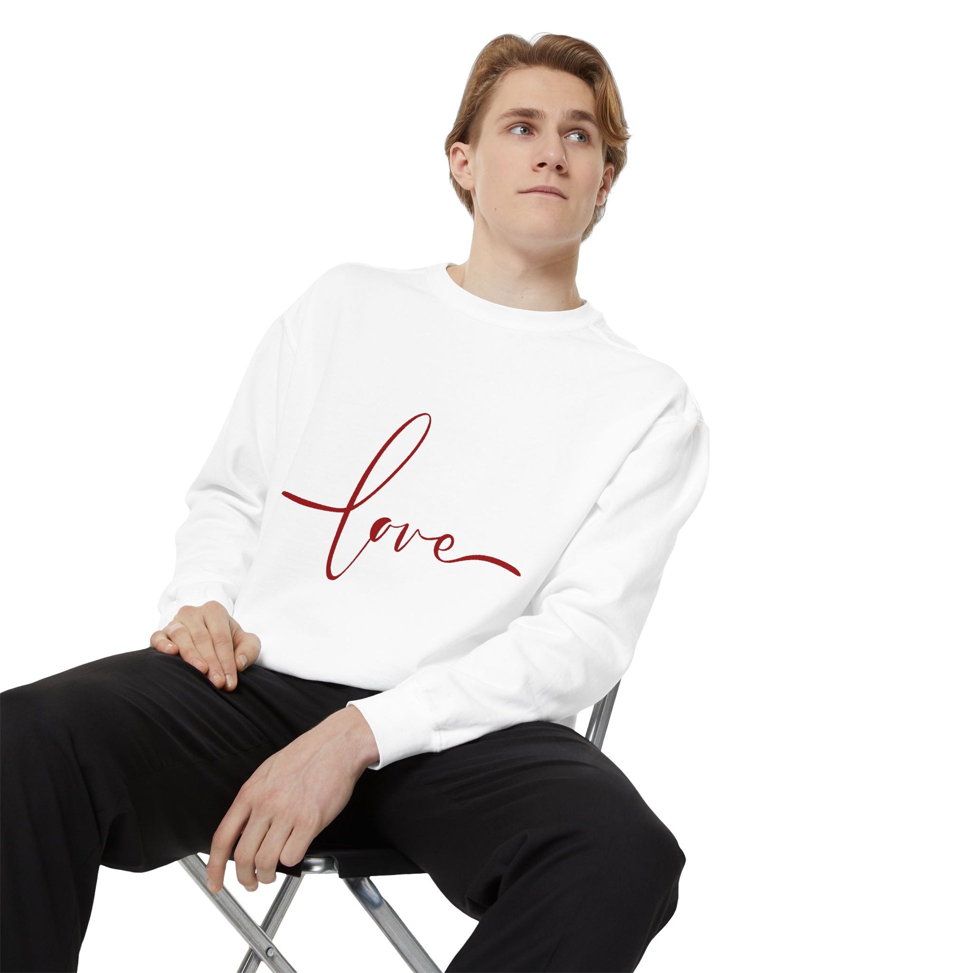 Unisex Love Sweatshirt, Cozy Love Sweater for Couples, Gift for Her, Valentine’s Day Outfit, Casual Everyday Wear