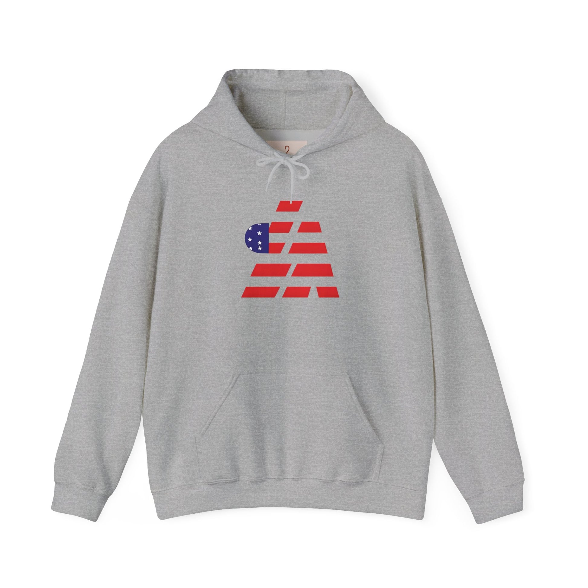 Patriotic Graphic Hoodie - Unisex Heavy Blend Sweatshirt with Flag Design