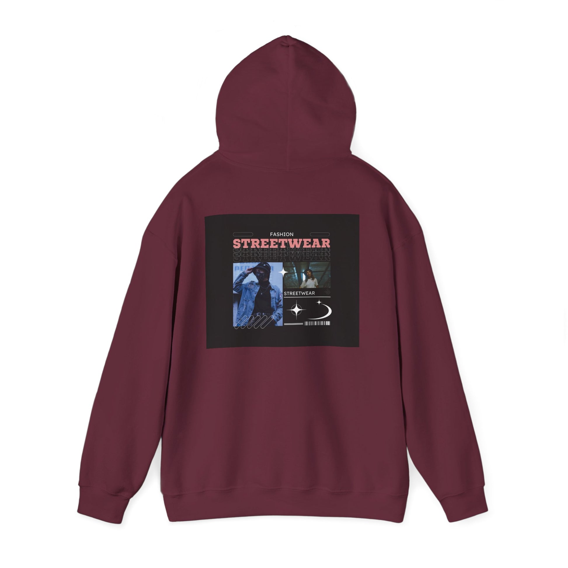 Streetwear Graphic Hoodie — "STREETWEAR" Urban Photo Collage Pullover
