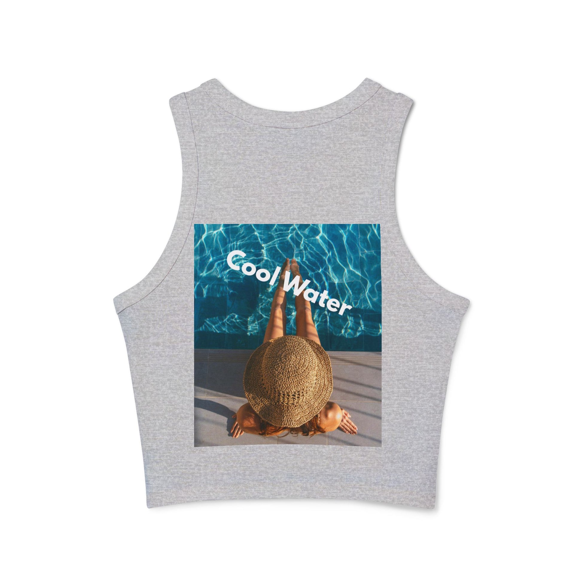 Racer Tank — 'Cool Water' Poolside Sun Hat Photo Tank Top
