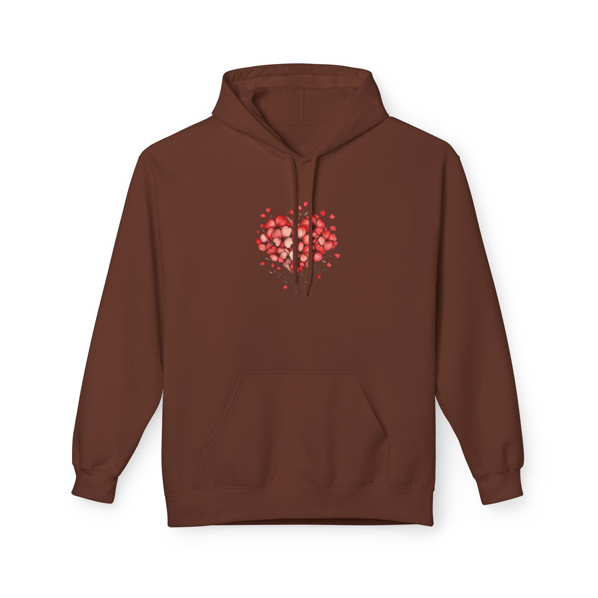 Rose Petal Heart Hoodie — Romantic Floral Valentine’s Day Sweatshirt
