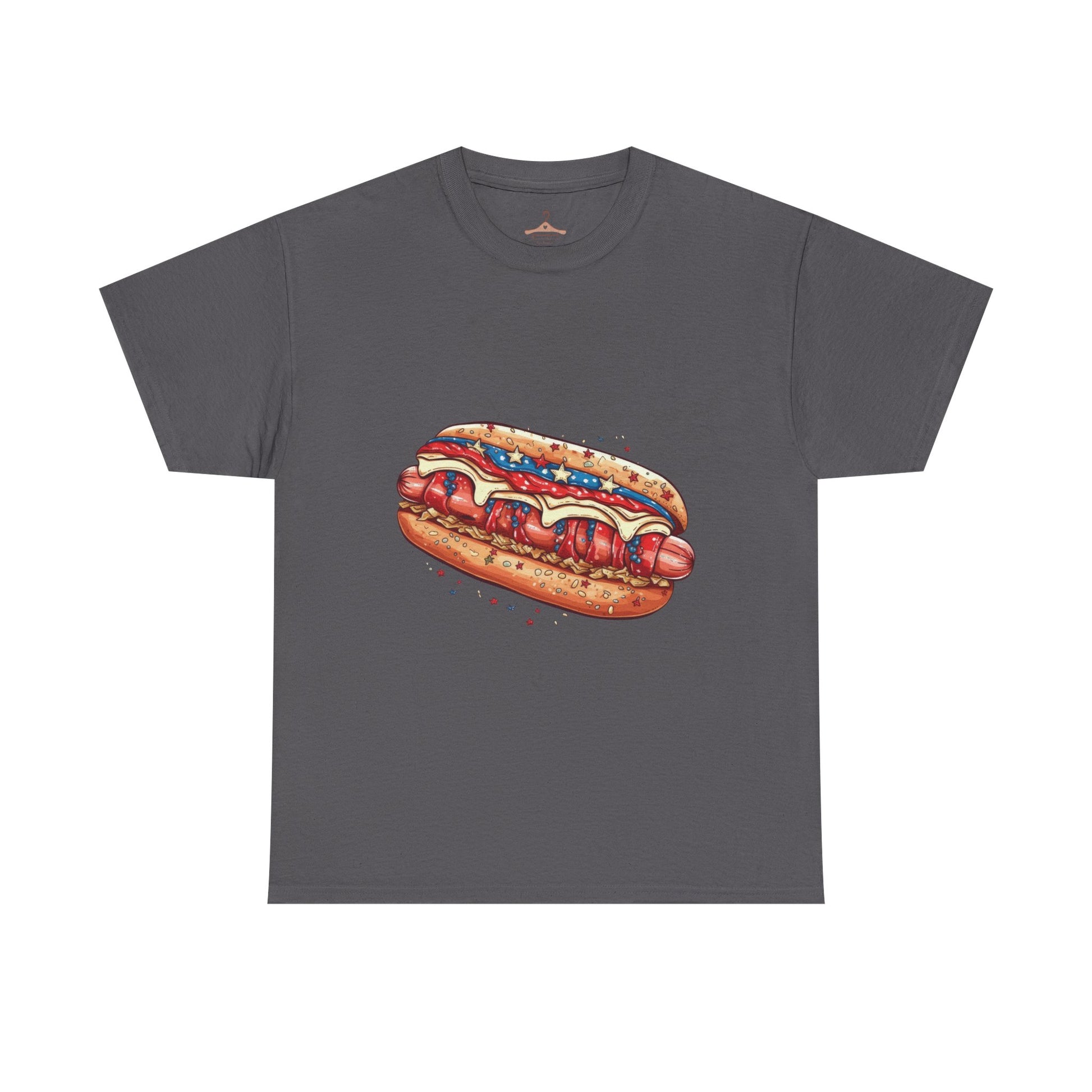 Hot Dog Illustration T-Shirt — Retro Ketchup & Mustard Food Tee