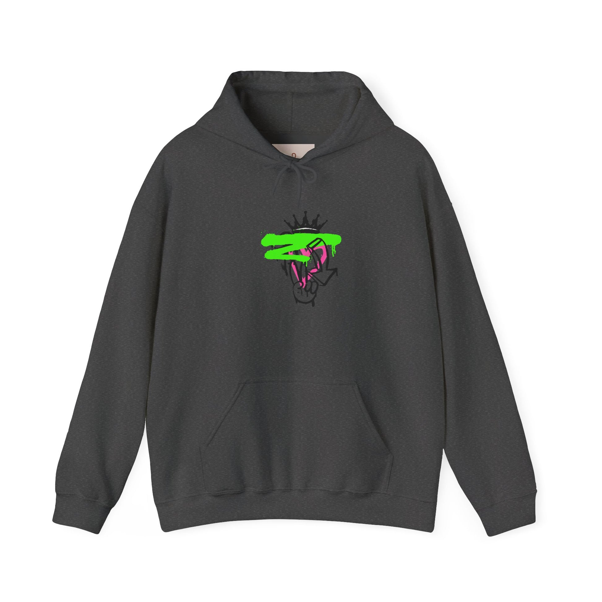 Crowned Snake Hoodie — Neon Green Graffiti Snake Pullover
