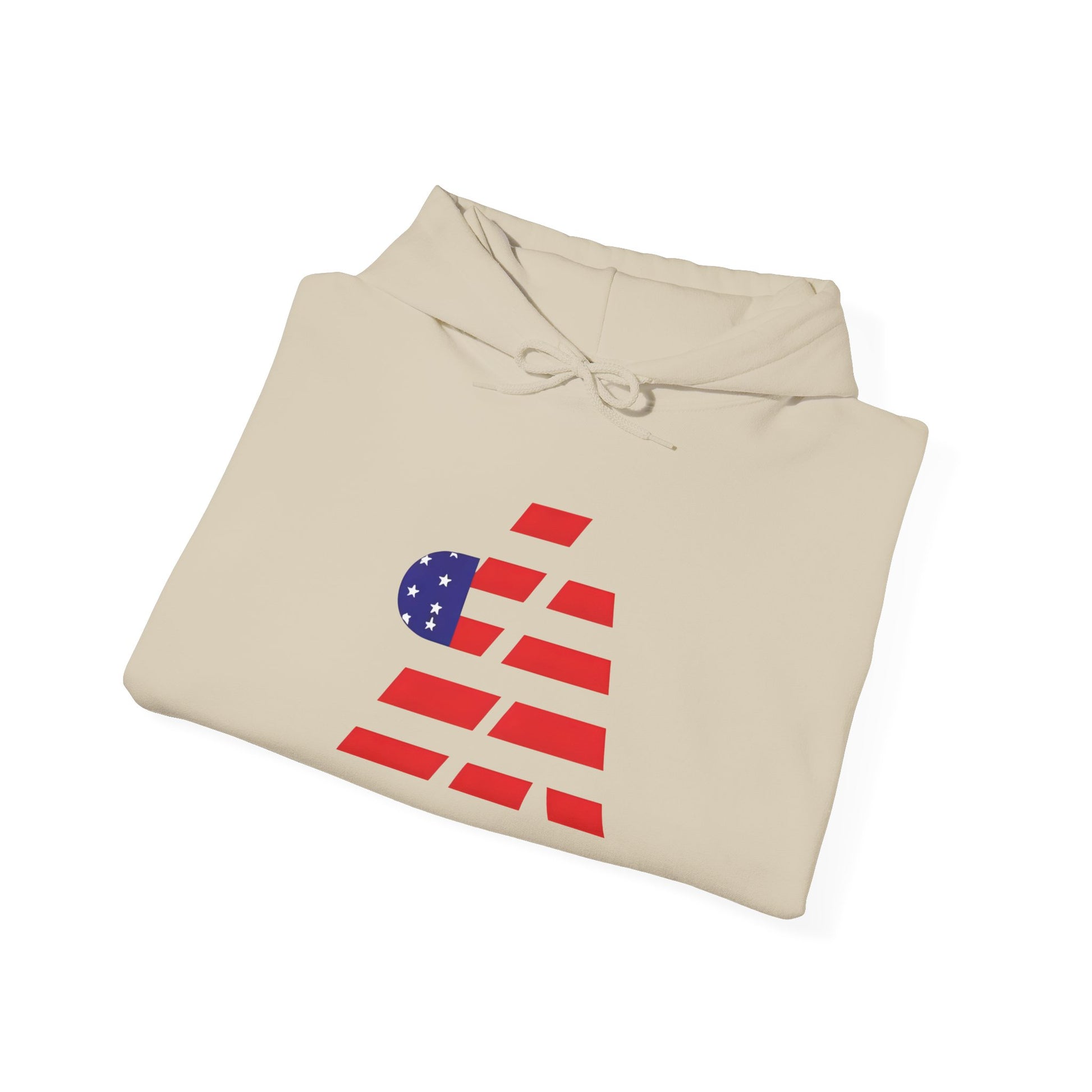 Patriotic Graphic Hoodie - Unisex Heavy Blend Sweatshirt with Flag Design