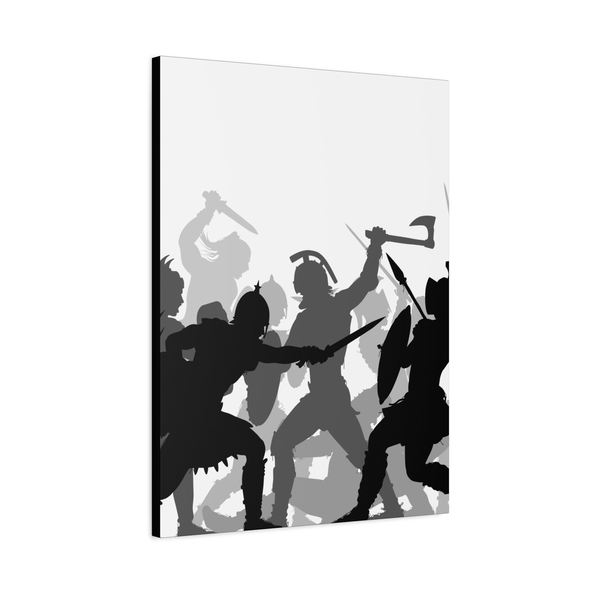 Epic Warrior Battle Matte Canvas Art, Home Decor, Wall Art, Gift for Men, Dramatic Art Decor