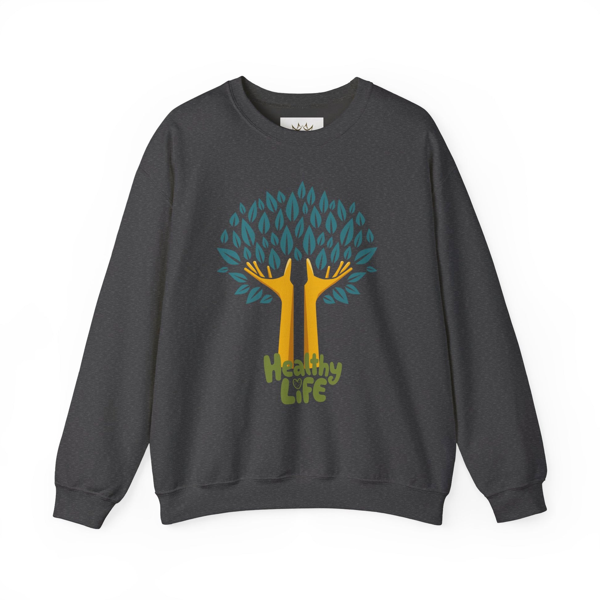 Healthy Life Tree Sweatshirt, Unisex Crewneck, Eco-Friendly Apparel, Gift for Nature Lovers