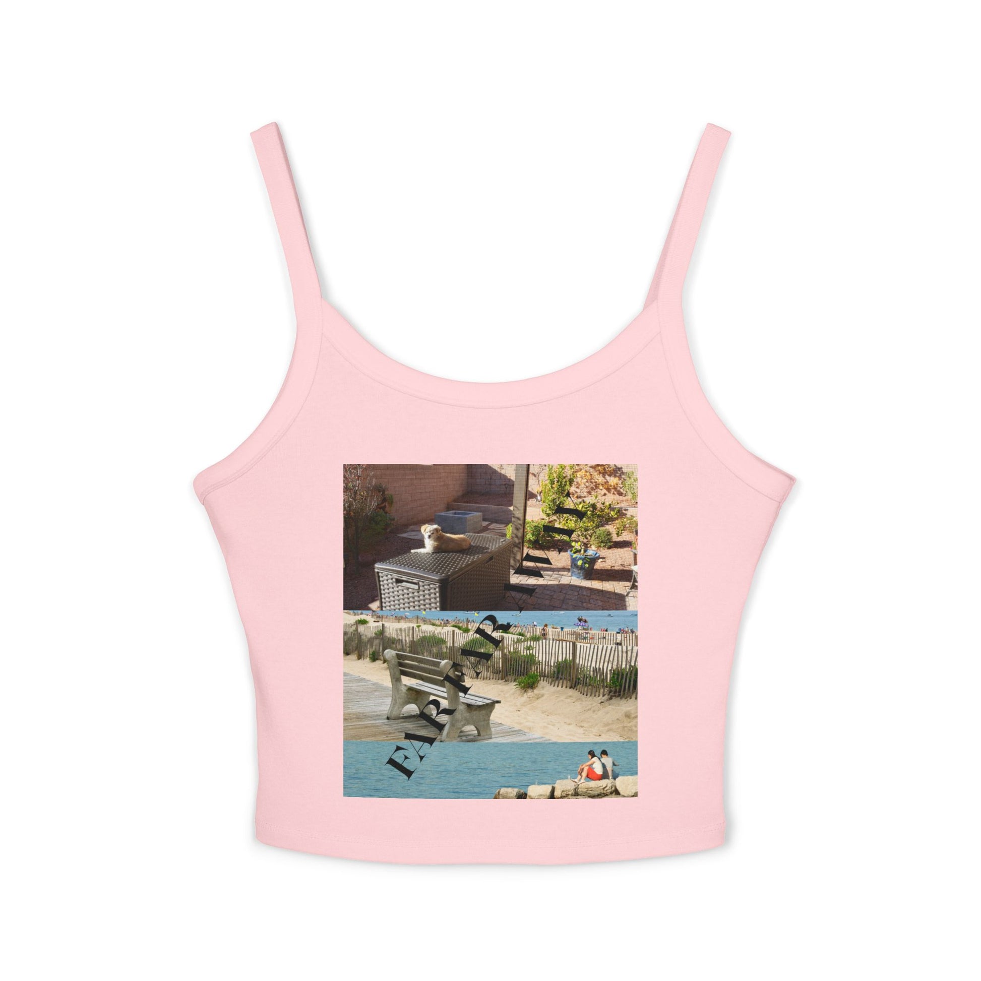 Tank Top — Vintage Poolside Photo Print Crop Tank