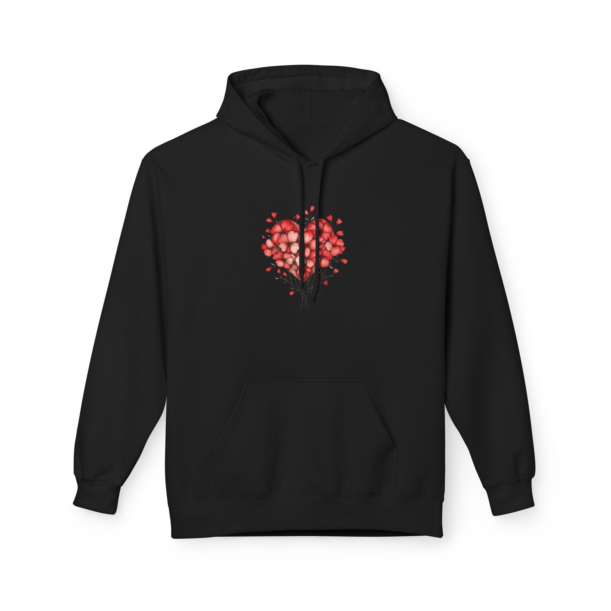 Rose Petal Heart Hoodie — Romantic Floral Valentine’s Day Sweatshirt