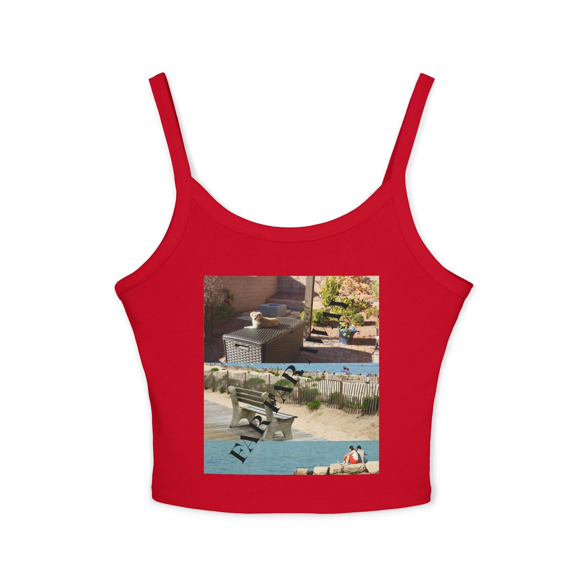 Tank Top — Vintage Poolside Photo Print Crop Tank