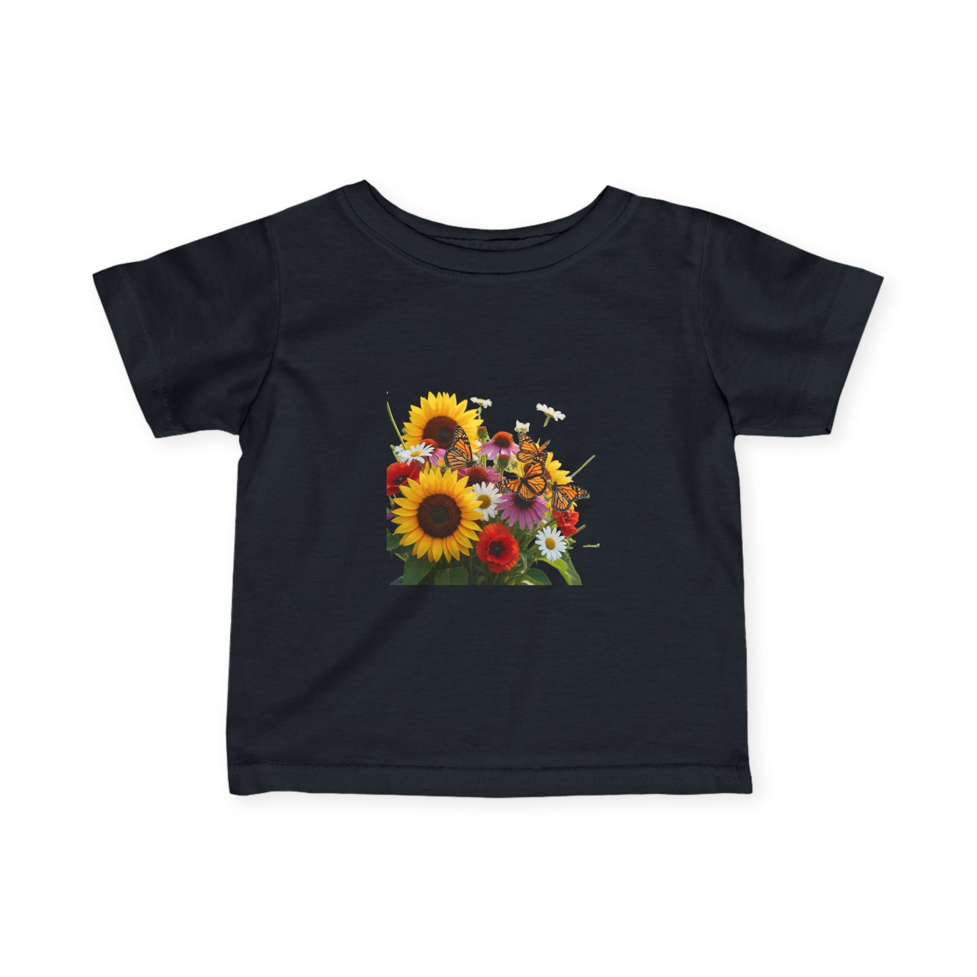 Infant Tee — Bright Sunflower & Wildflower Bouquet Baby Shirt