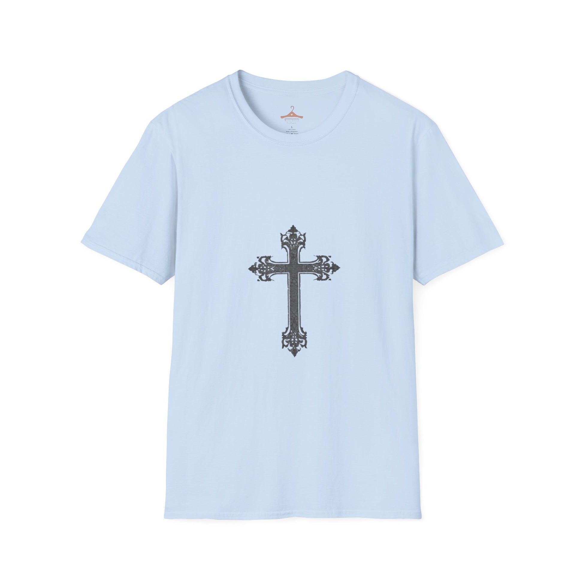 Ornate Gothic Cross T-Shirt - Vintage Religious Graphic Tee