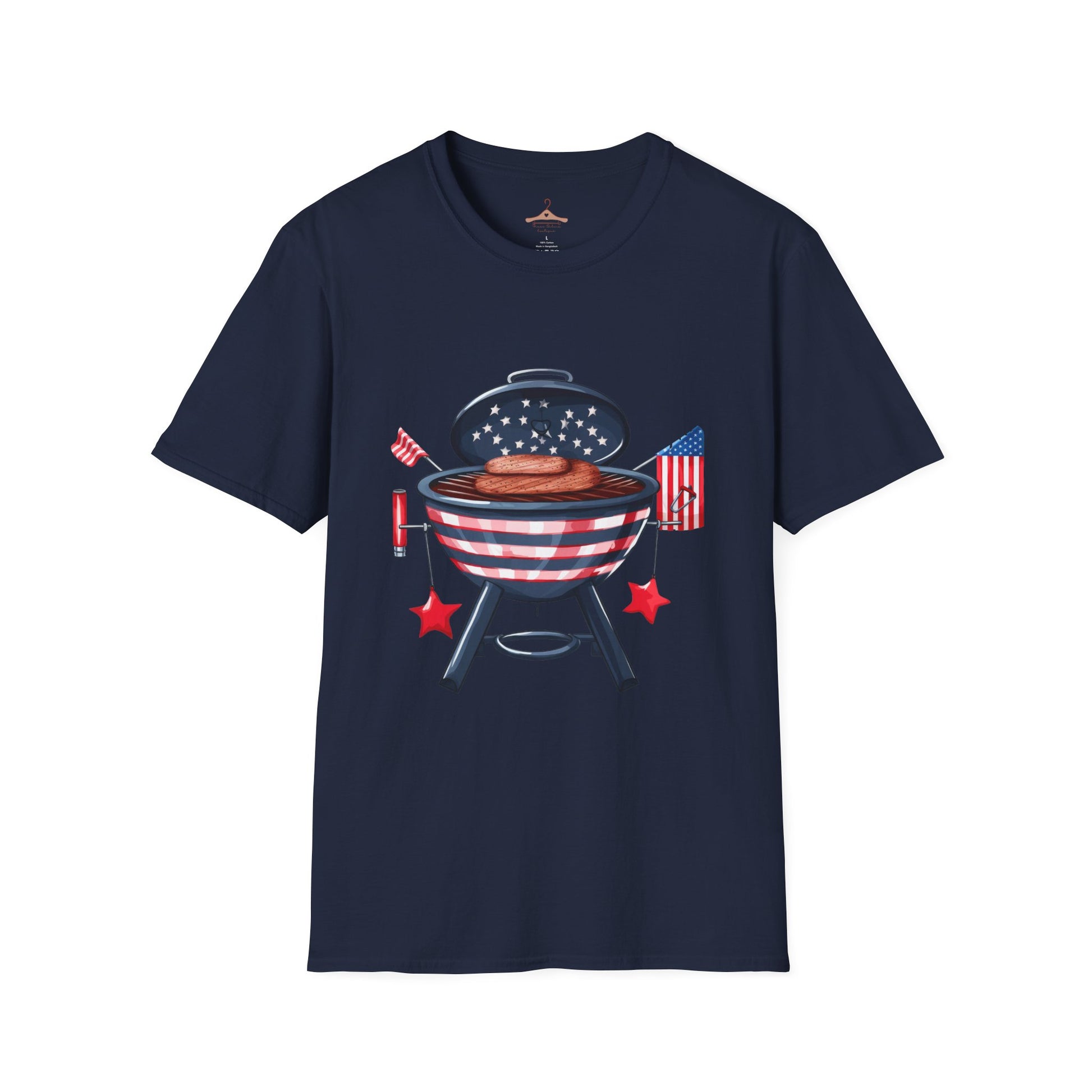 Patriotic Grill T-Shirt — American BBQ Fourth of July Cookout Tee