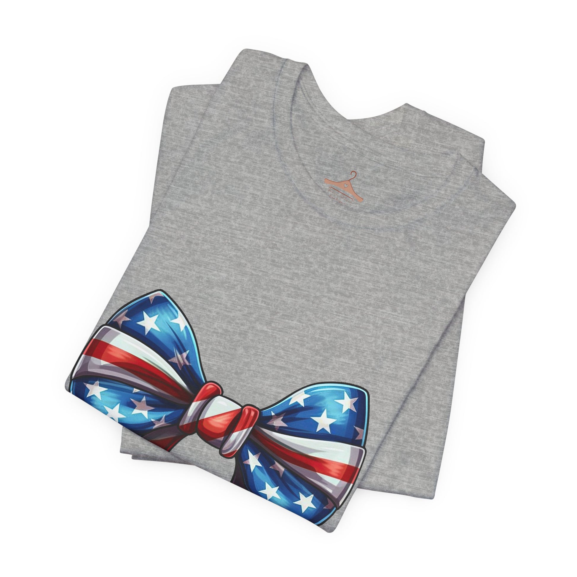 American Flag Bow T-Shirt — Patriotic 4th of July Tee