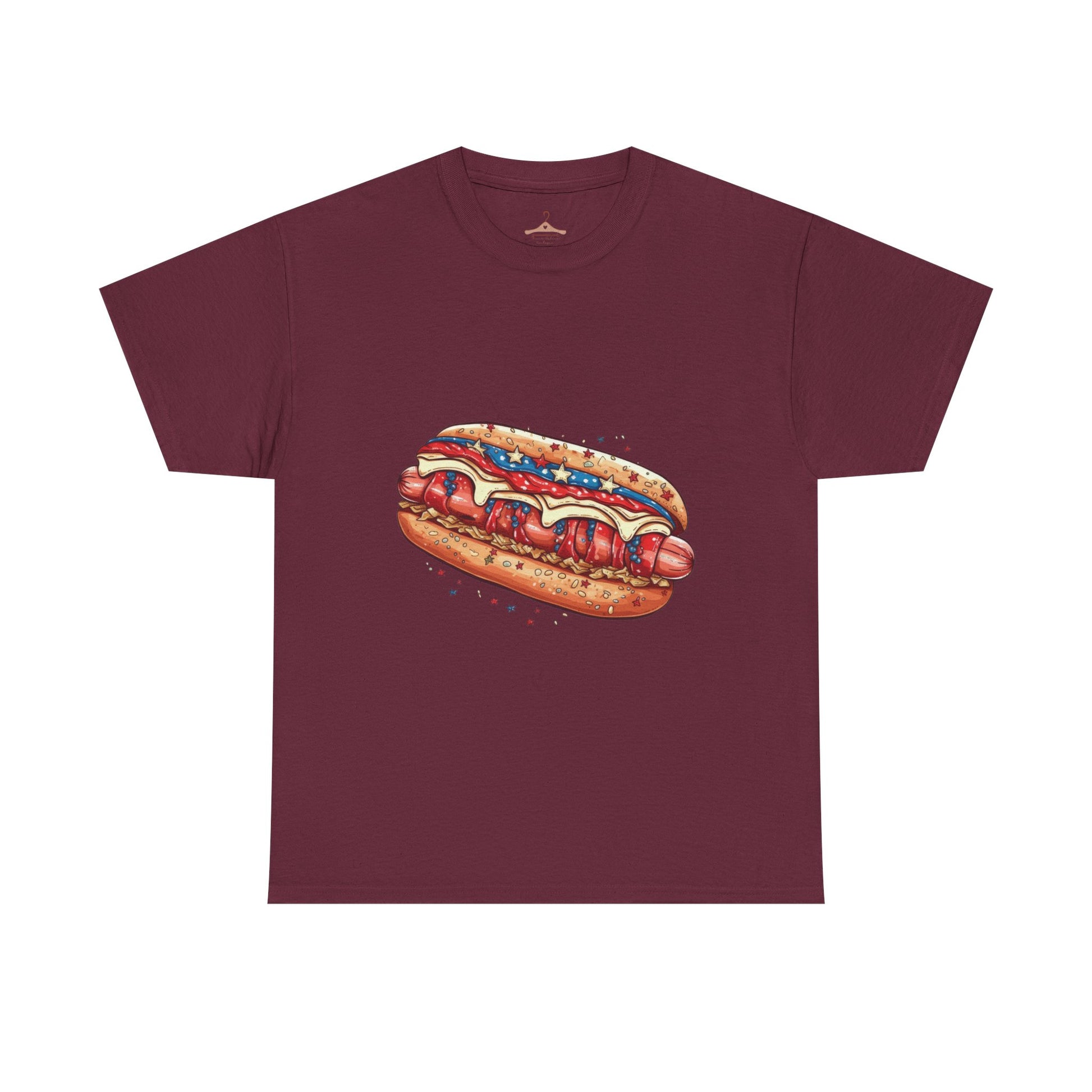 Hot Dog Illustration T-Shirt — Retro Ketchup & Mustard Food Tee