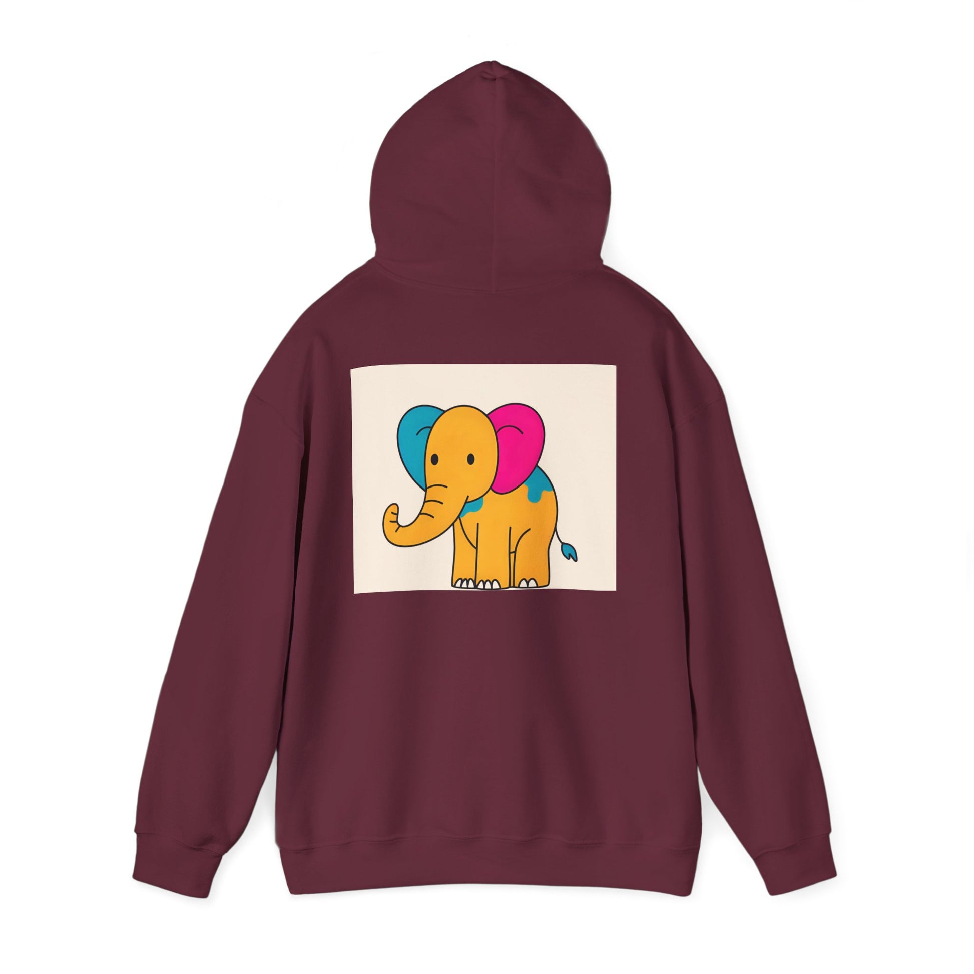 Colorful Elephant Graphic Hooded Sweatshirt - Cute Animal Wear, Perfect for Kids & Adults, Ideal Gift for Animal Lovers, Cozy Casual [...]