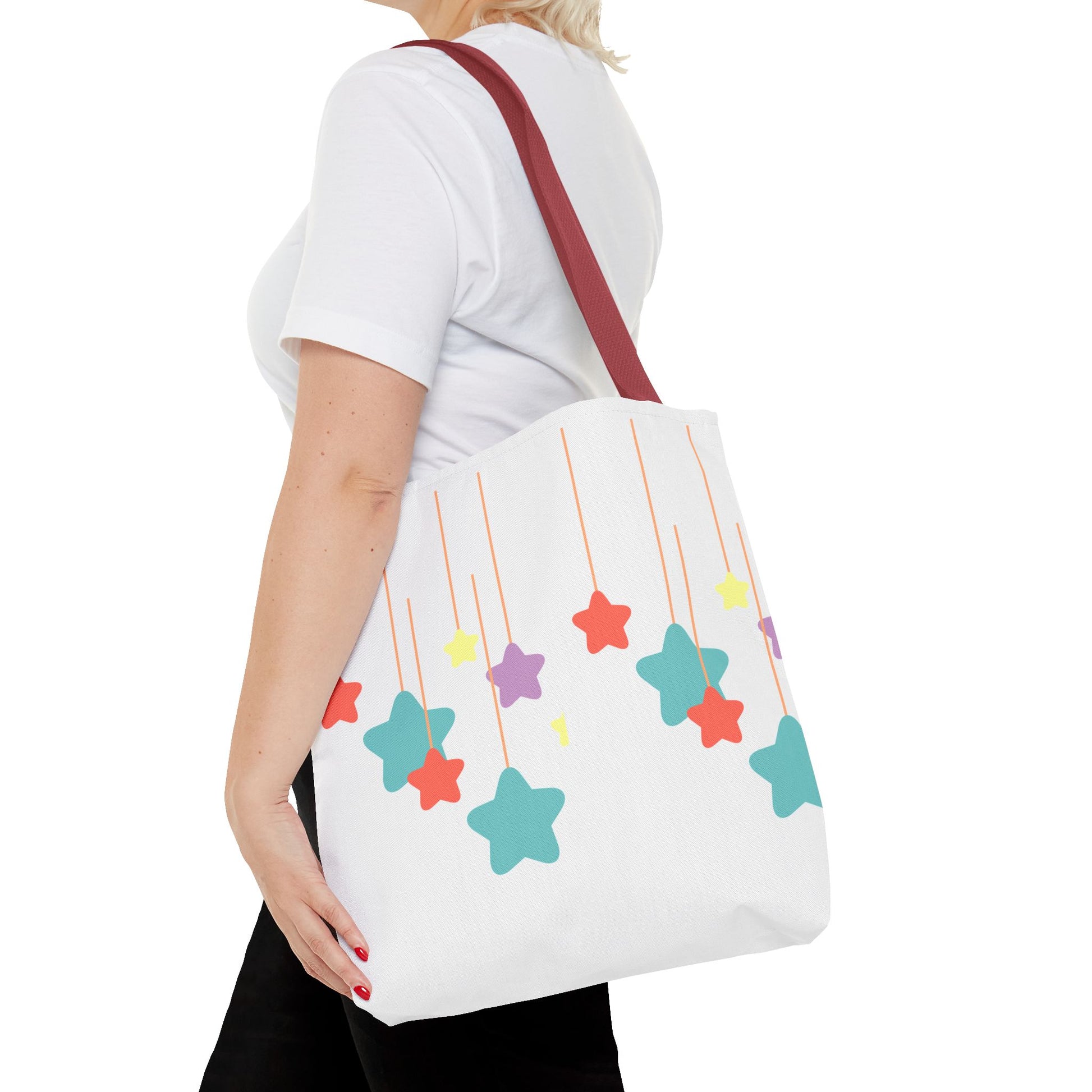 Stars and Stripes Tote Bag, Colorful Canvas Bag, Ideal Gift for Her, Summer Outings, Eco-Friendly Shopping, Fun Accessories, Artful Design