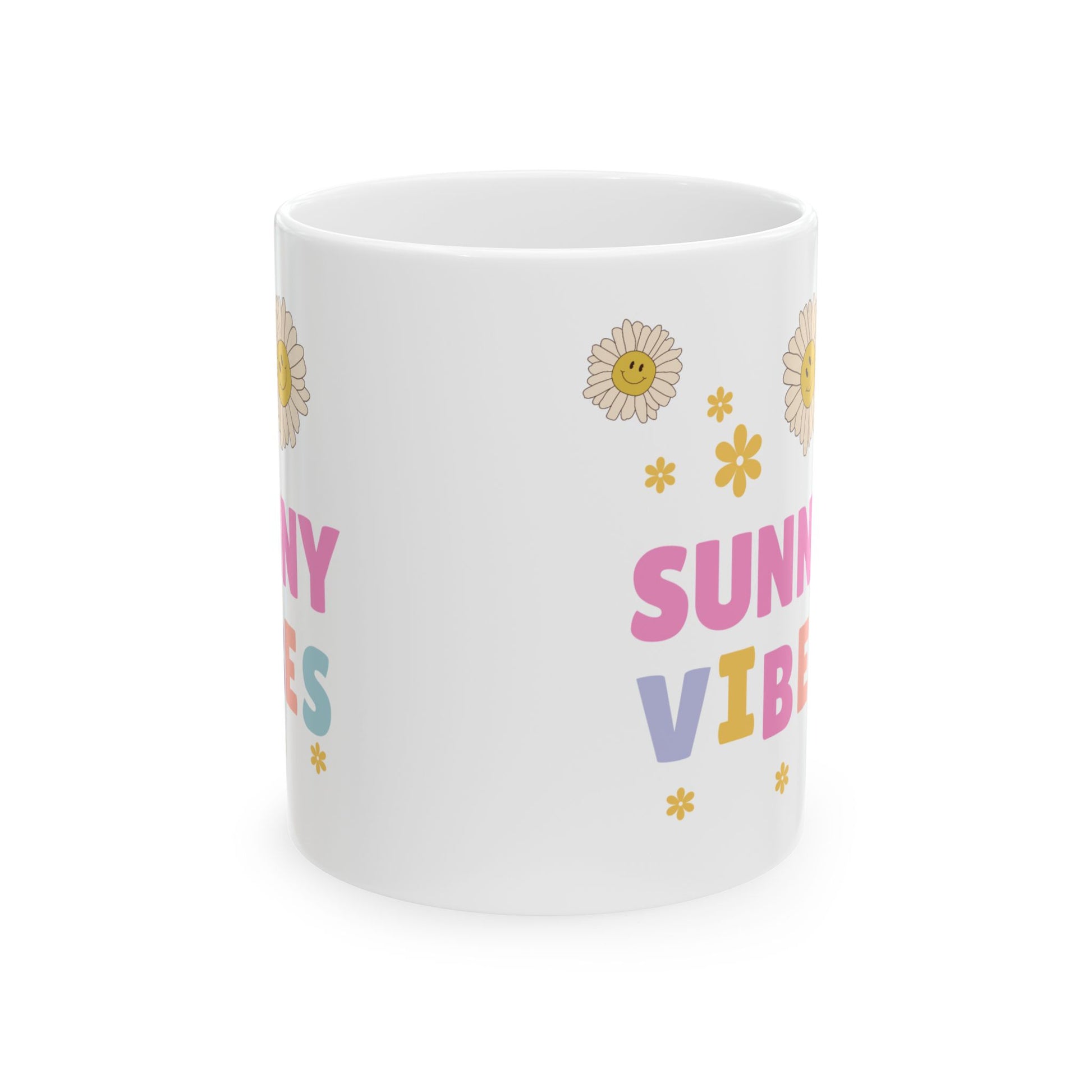 Sunny Vibes Ceramic Mug Cheerful Coffee Cup, Gift for Friends & Family