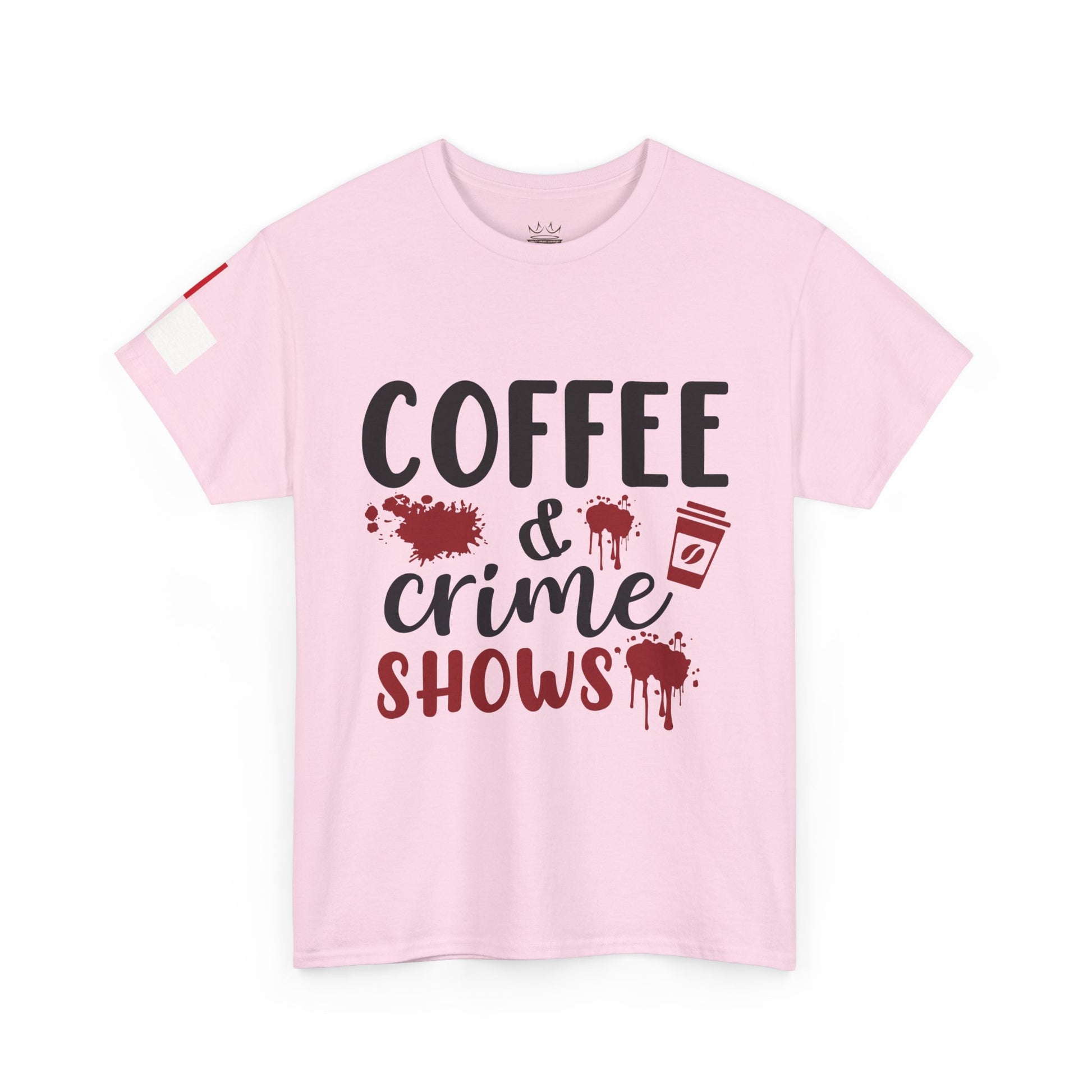 Coffee & Crime Shows Unisex Tee | Trendy Graphic T-Shirt for Mystery Lovers