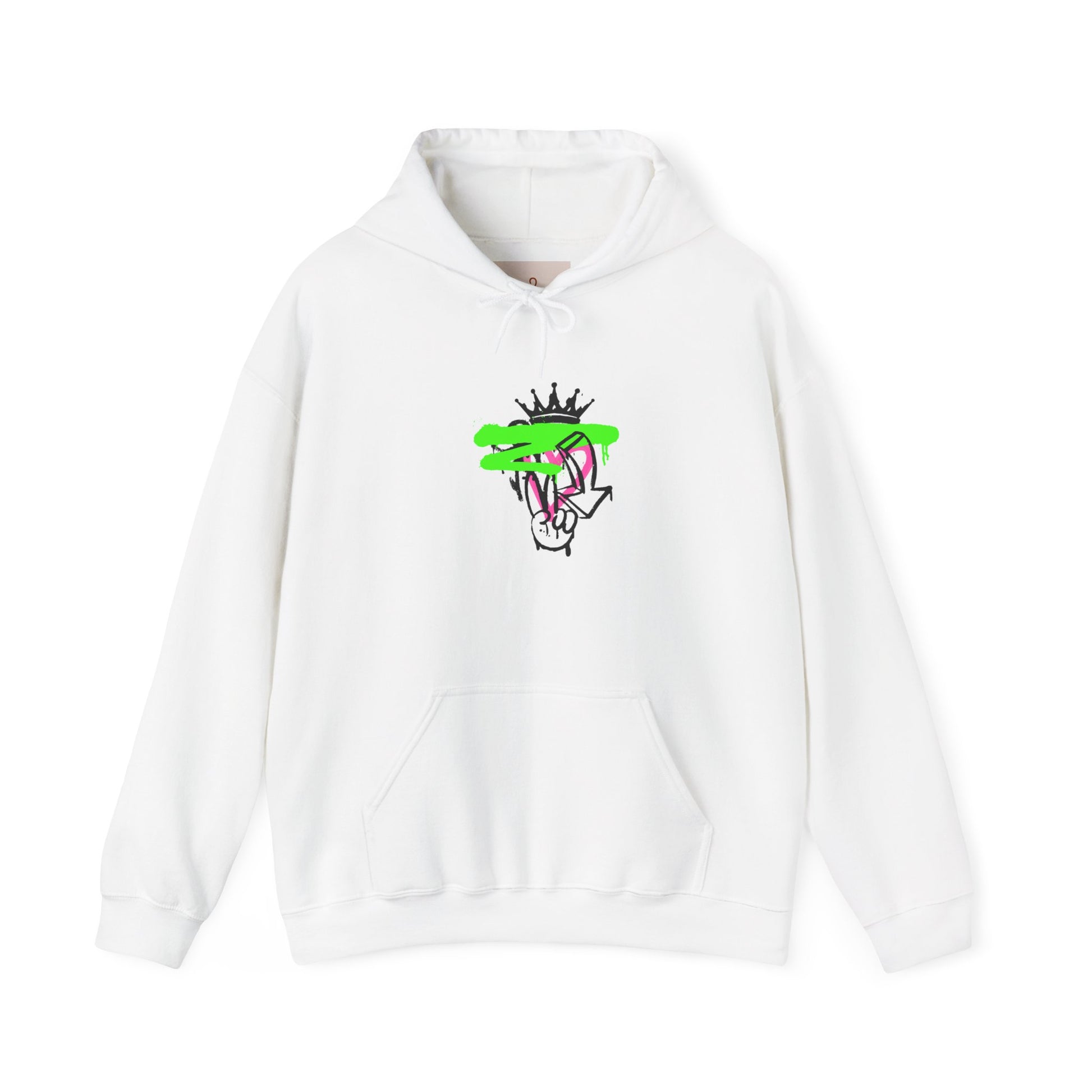 Crowned Snake Hoodie — Neon Green Graffiti Snake Pullover